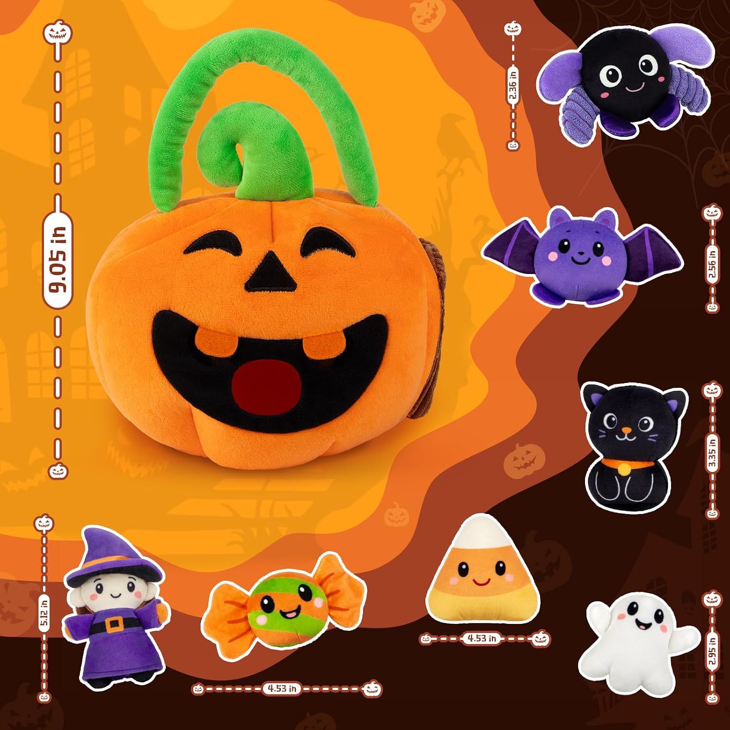 Baby's Pumpkin Halloween Toys Playset with 8 Fun Baby Toys 6-12-18 Months image 2