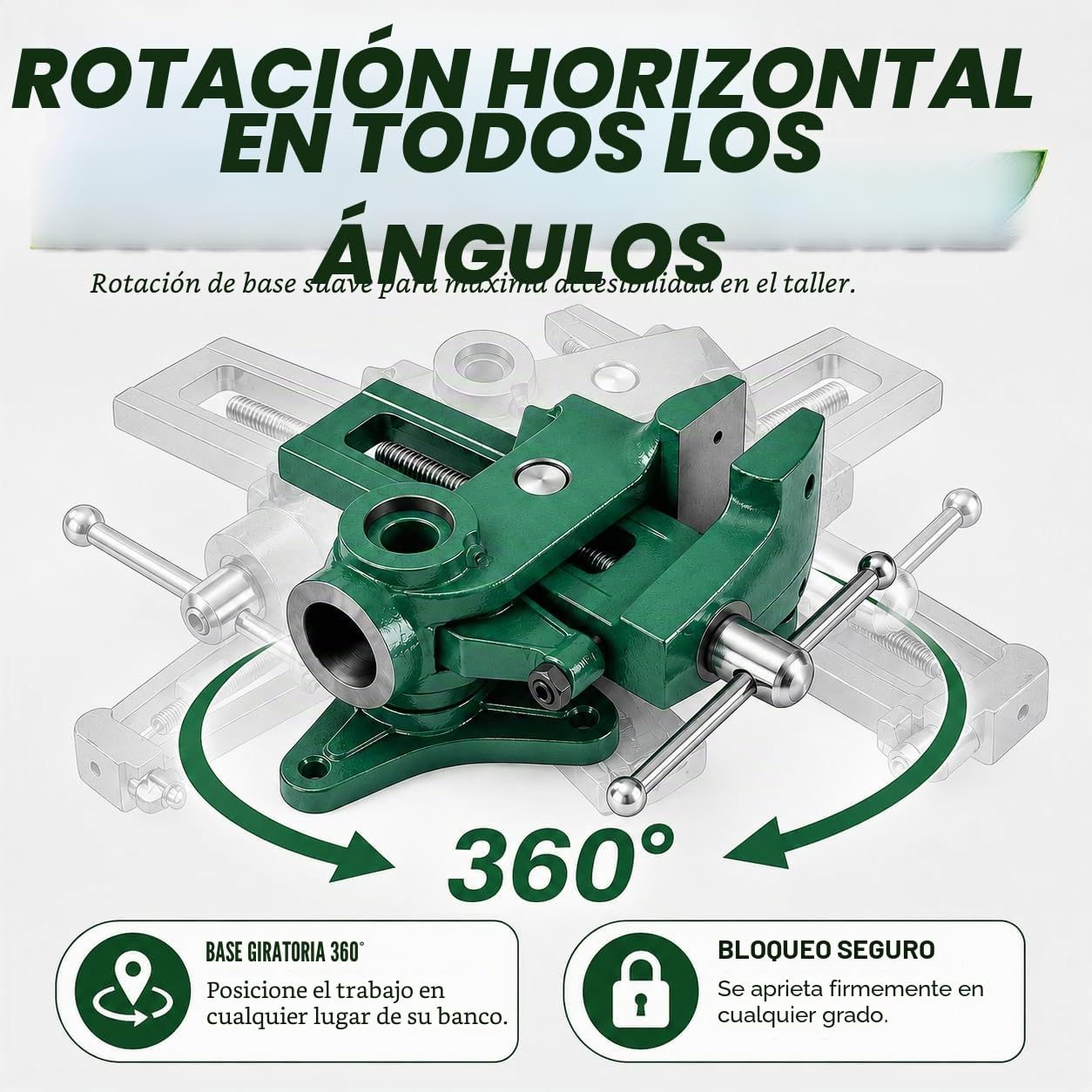 KATSU Tornillo de banco de loro multiángulo 3.5" / 90mm, Abrazadera de Tornillo de Mesa de Acero Gira 360° en Vertical y Horizontal 4021704