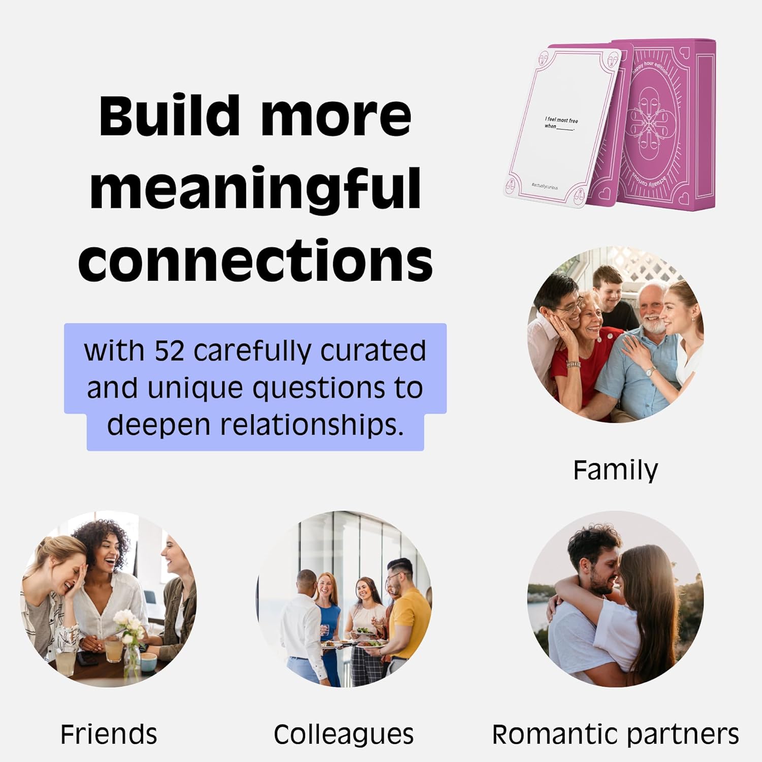 Actually Curious Happy Hour Edition – Icebreaker Conversation Cards for Adults, Party Card Game, 52 Question Cards for Friends, Dinner Parties & Game Night