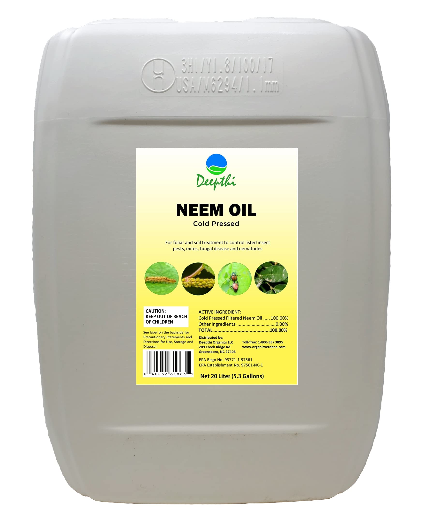 Buy Deepthi Neem Oil Cold Pressed for s 5.28 Gallon (20 Liter) Bulk