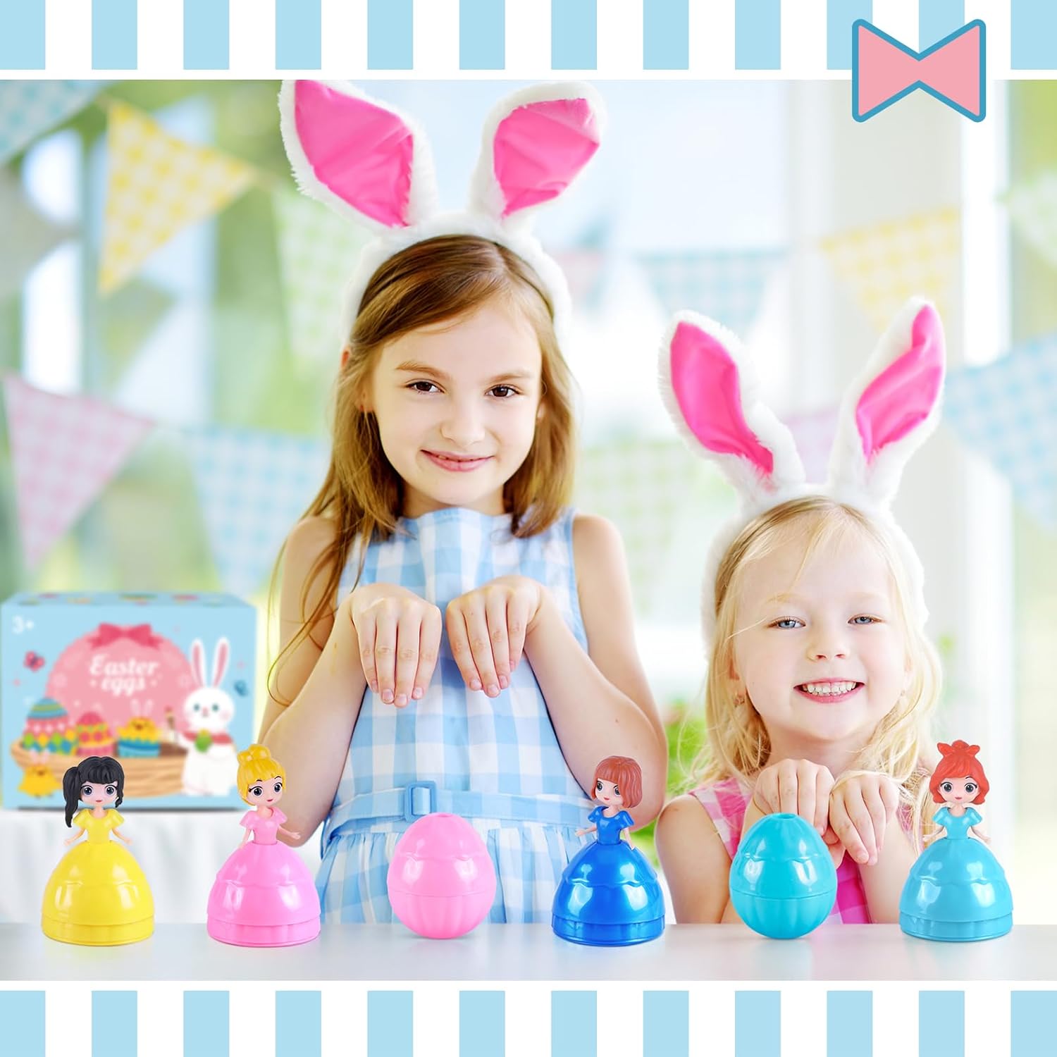Uiseba 12 PCS Princess Prefilled Easter Eggs, Easter Basket Stuffer,Hunt Gifts for Kids, Classroom Prize and Party Favors