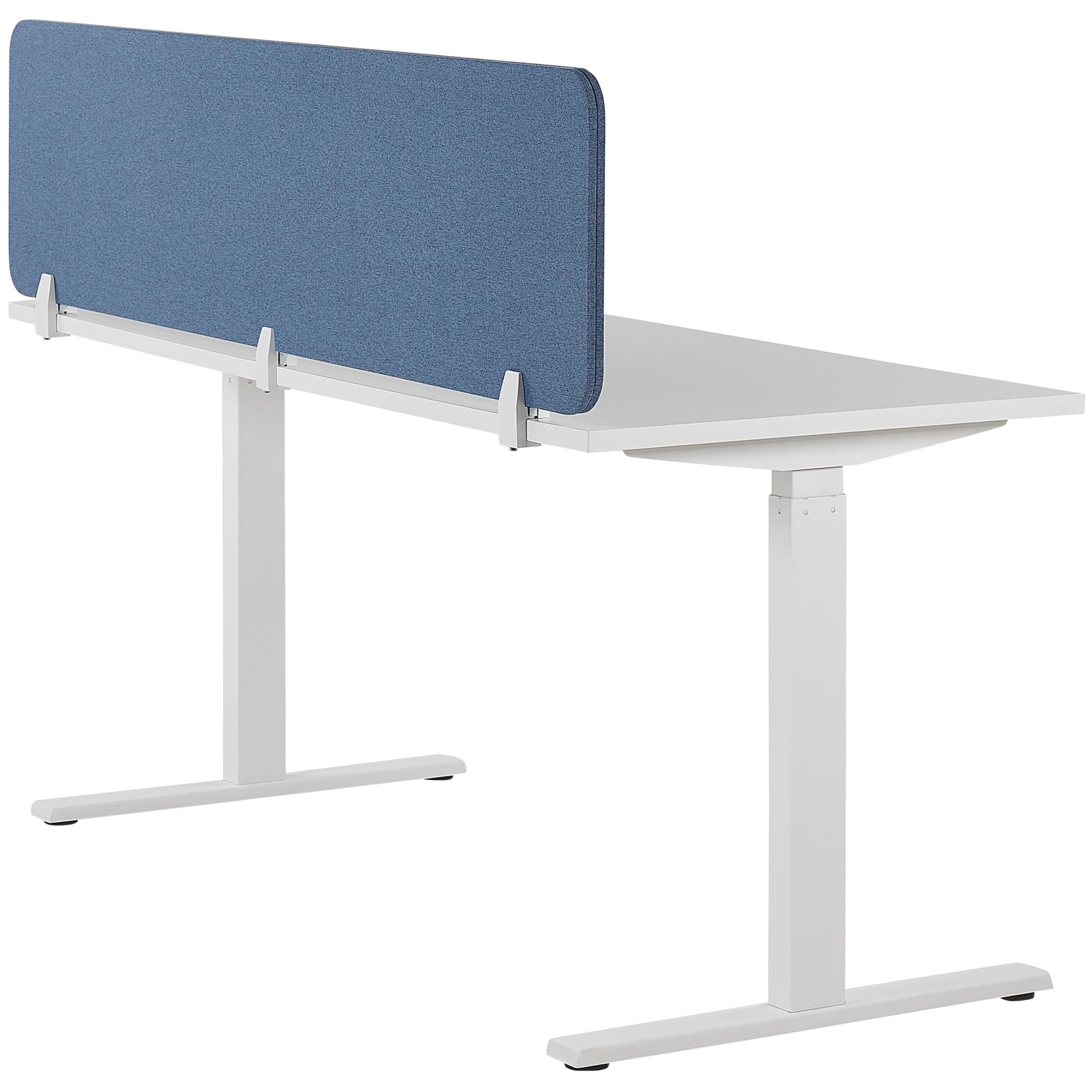 Beliani Séparateur Cloison Acoustique de Bureau et Table Bleu 180 x 40 cm Réduit Le Bruit et Les Distractions Visuelles Idéal pour Le Open Space