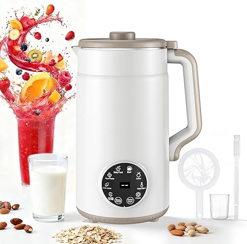 Máquina para fabricar leche de nuez 10 en 1, máquina de leche de soja de 12 cuchillas40 onzas1.2 L, autolimpianteretraso de 12 horasmantiene
