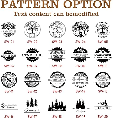 Miniatura 3 de STAMTECH Hierro eléctrico de marca para madera, sellos de cuero de hierro personalizados duraderos y personalizados, sellos de boda, hierro de marca