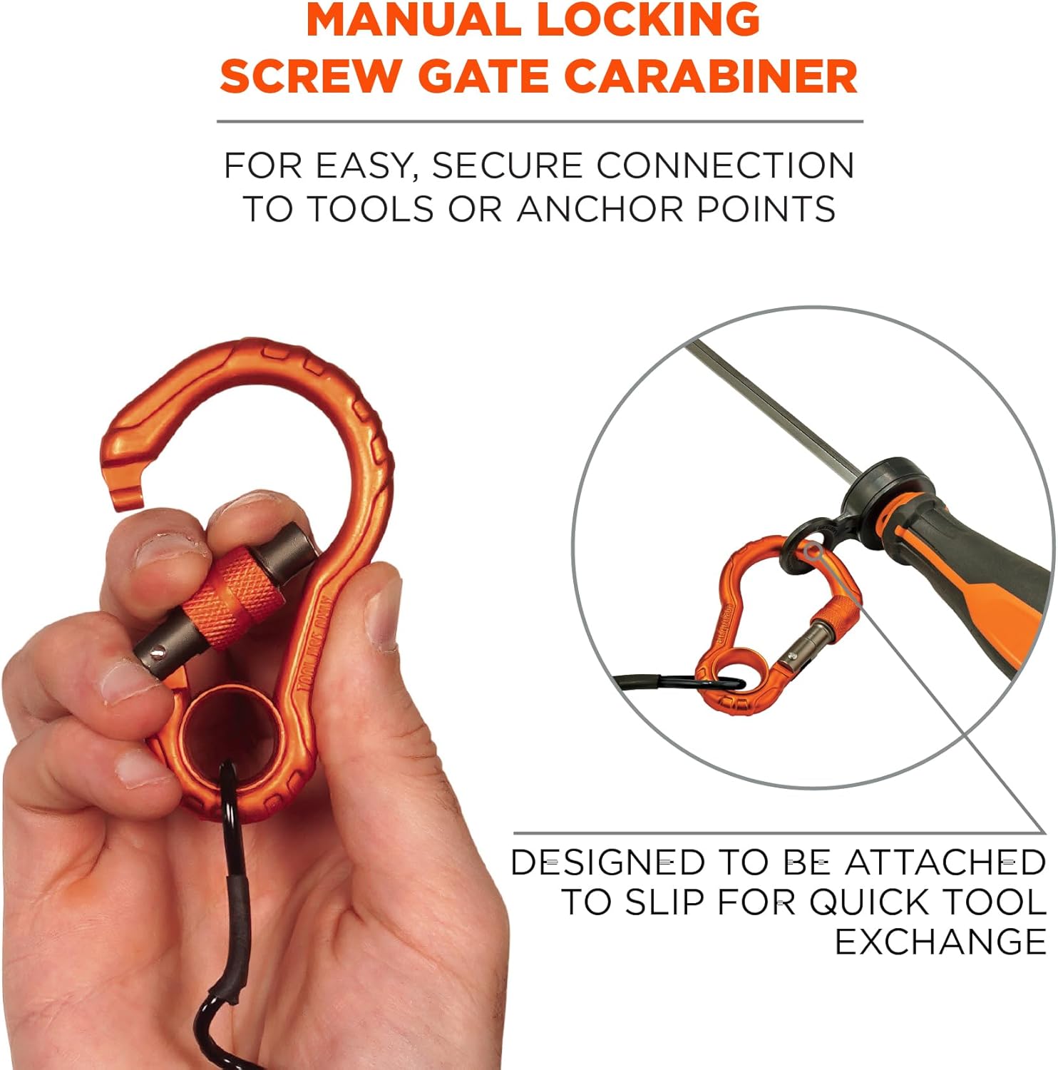 Hand Tool Tethering Kit for Screwdrivers & Hex Key Wrenches, Includes 4 Tool Attachment Slips & 1 Tool Lanyard, Weight Capacity 1 lb, Ergodyne Squids 3194
