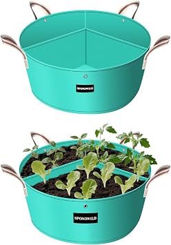 [Upgraded] 2 Pack 10 Gallon 3 Compartment Grow Bag, Vegetable Growing Bag Thickened PE Garden Pots with Drainage Holes, Branch-Binding Holes, Reusable Plant Bag for Vegetables,Flowers