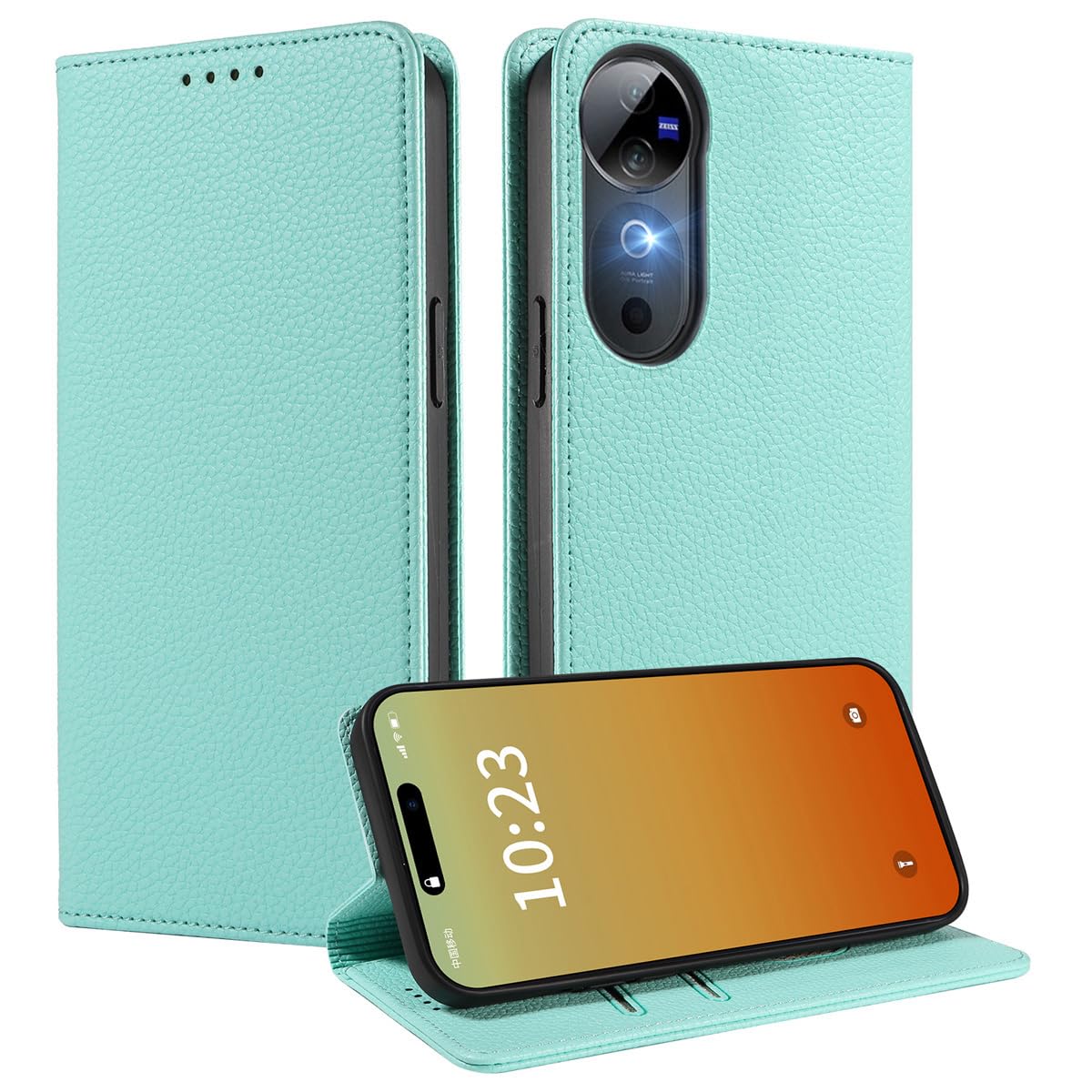 MOJIA Coque Pour Vivo V40 SE 80W, Étui Portefeuille En Cuir