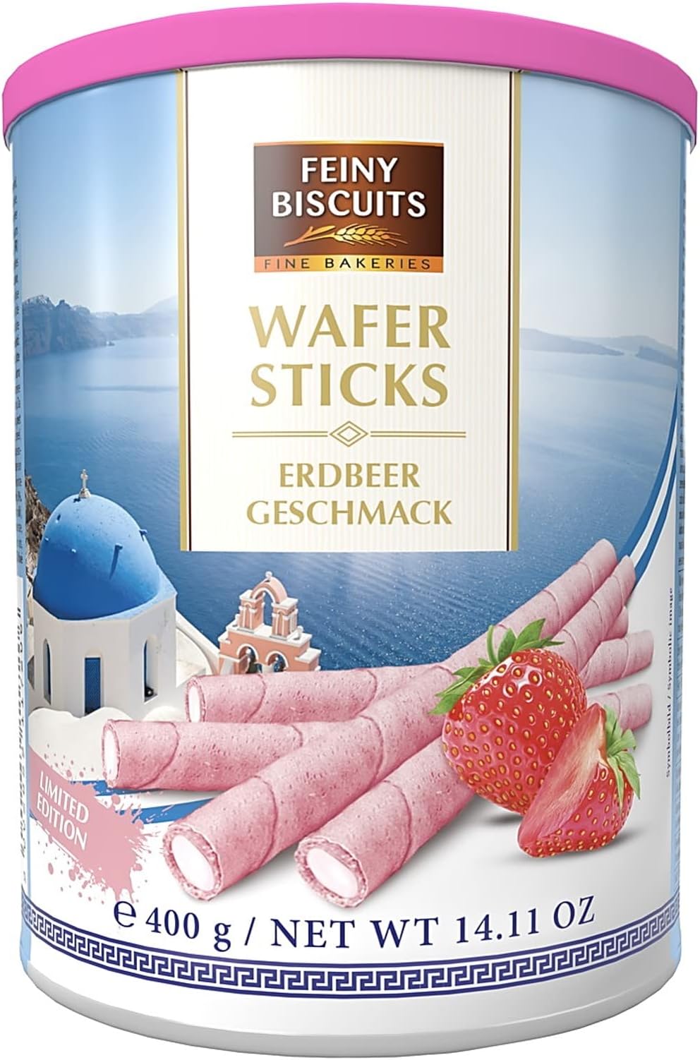 Wafer Rolls with Strawberry Flavoured Cream 400g