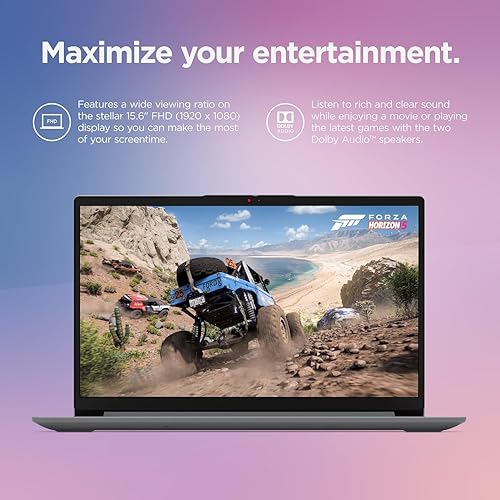 Miniatura 5 de Lenovo IdeaPad 1 Laptop para estudiantes, procesador Intel de doble núcleo, 12 GB de RAM, SSD de 256 GB + 128 GB eMMC, pantalla FHD de 15.6