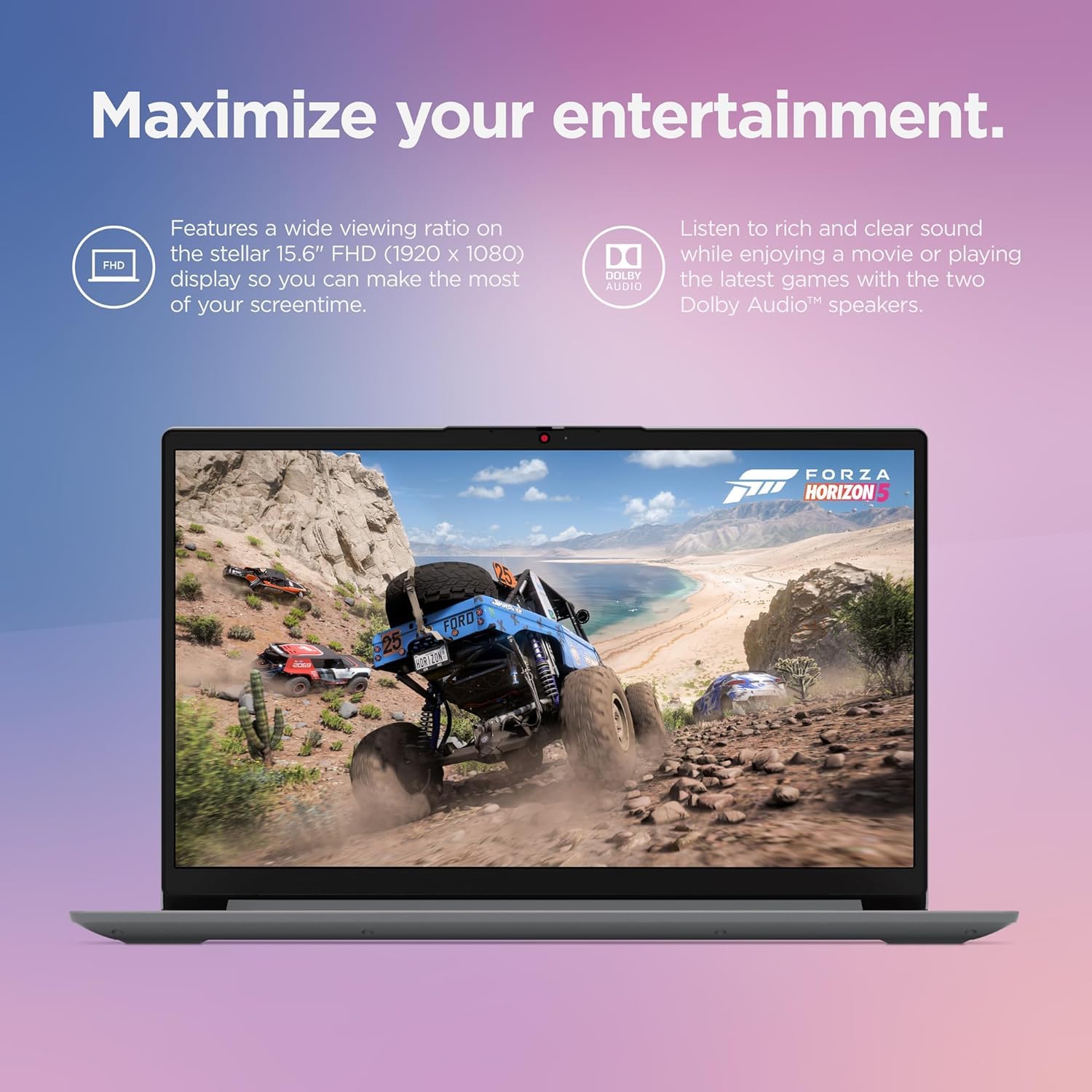 Lenovo IdeaPad 1 Student Laptop, Intel Dual Core Processor, 20GB RAM, 1TB SSD + 128GB eMMC, 15.6" FHD Display, 1 Year Office 365, Windows 11 Home, Wi-Fi 6, Webcam, Bluetooth, SD Card Reader, Grey, view 6