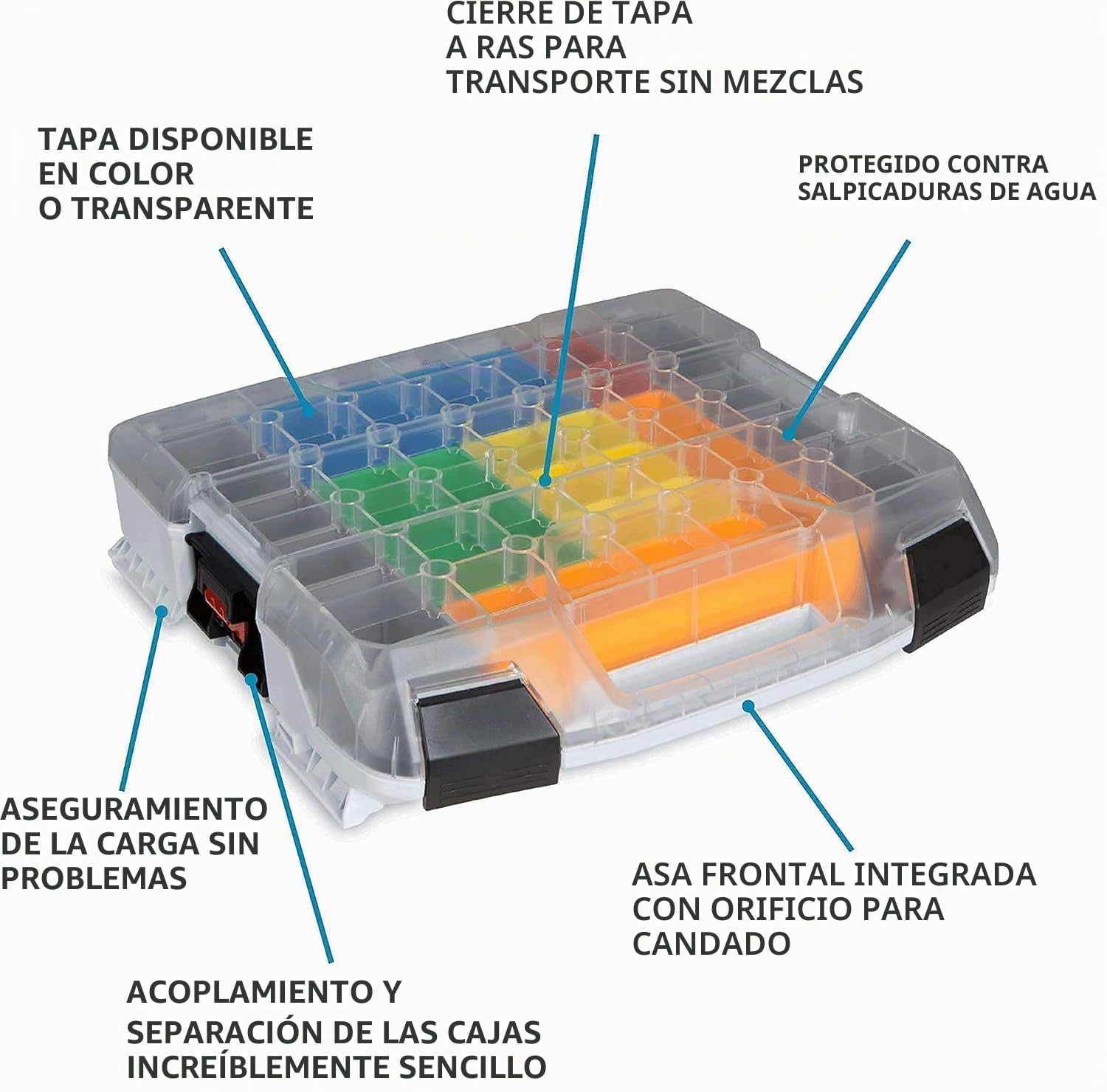 L-BOXX W-BOXX 102 Professional Azul incl. 2 Juego de Cajas de Inserción | Caja de Sortimentos L-Case | Caja de Tornillos con Tapa Transparente