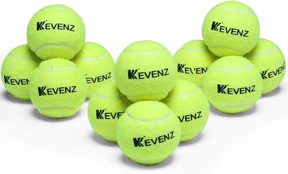 KEVENZ Professional Tennis Balls, Highly Elasticity, More Durable, for Competiton and Training, Pack of 12