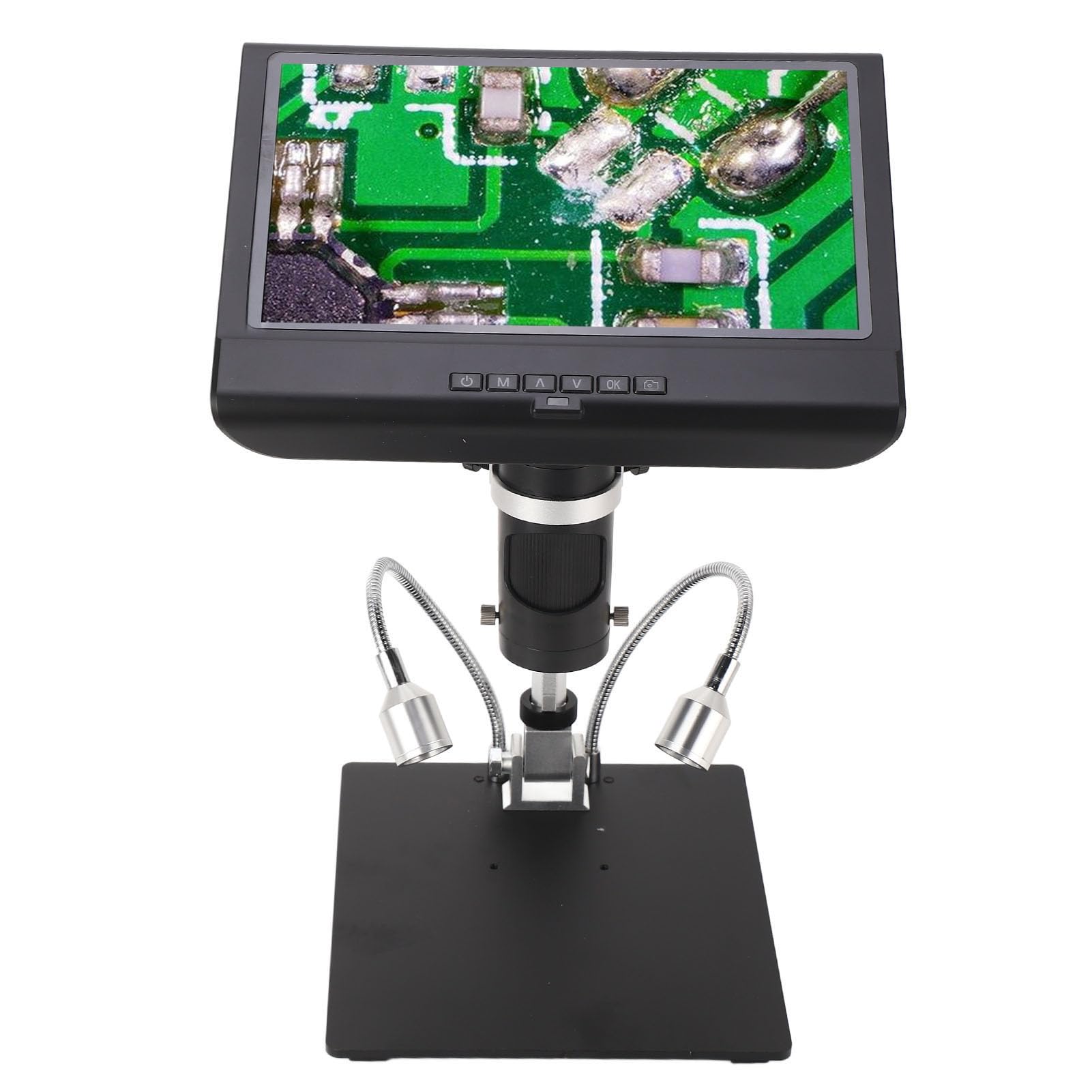 Microscopio Digital LCD de 10 Pulgadas, Diseño Sensible 1080P para Reparación de Electrónica SMD SMT con Base Metálica