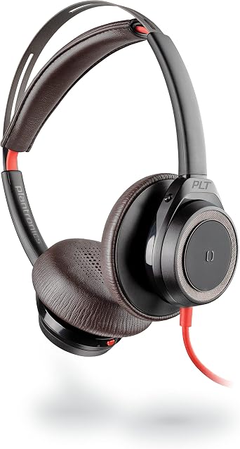 Poly Plantronics + Polycom Blackwire 7225 Wired USB-A Headset Plantronics - Black - Dual-Ear Stereo Computer Headset - Connect to PC/Mac via USB-A - Active Noise Canceling
