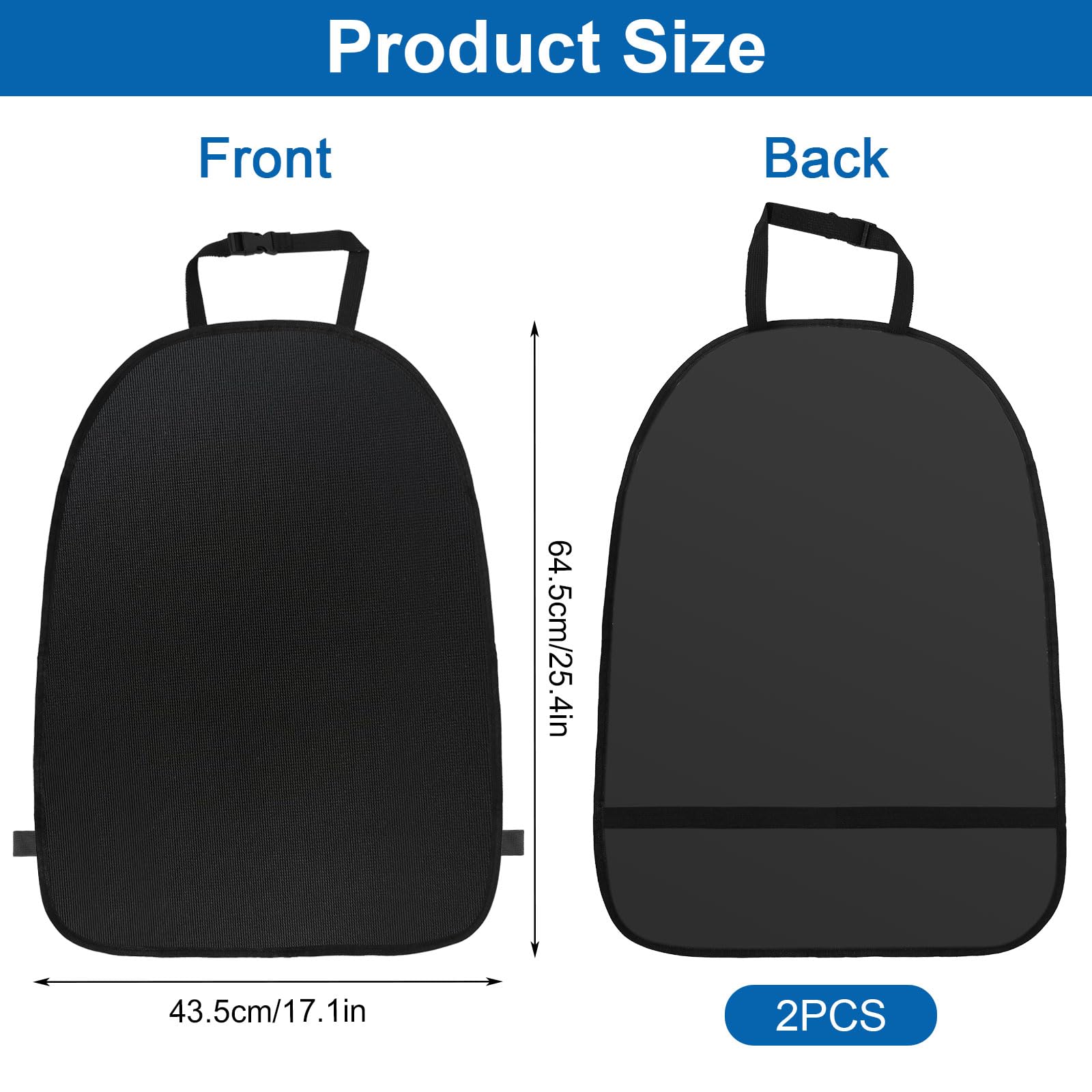 2 Piezas Protector Asiento Coche Respaldo Protector de Asiento de Coche Impermeable Protector Silla Coche Bebe Funda Asiento Coche Delantero Kick Mats Protección Fundas para Asientos de Coches y SUV