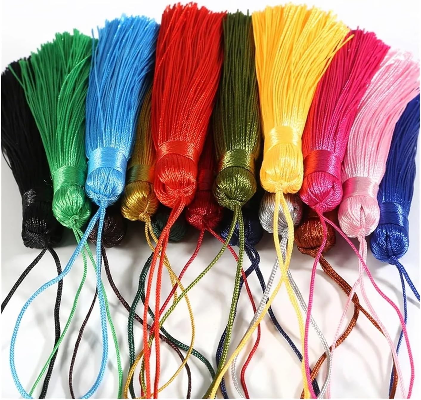 160pcs Tassel Colorful Suitable for DIY Keychain Curtain Clothing Home Accessories(Olive)