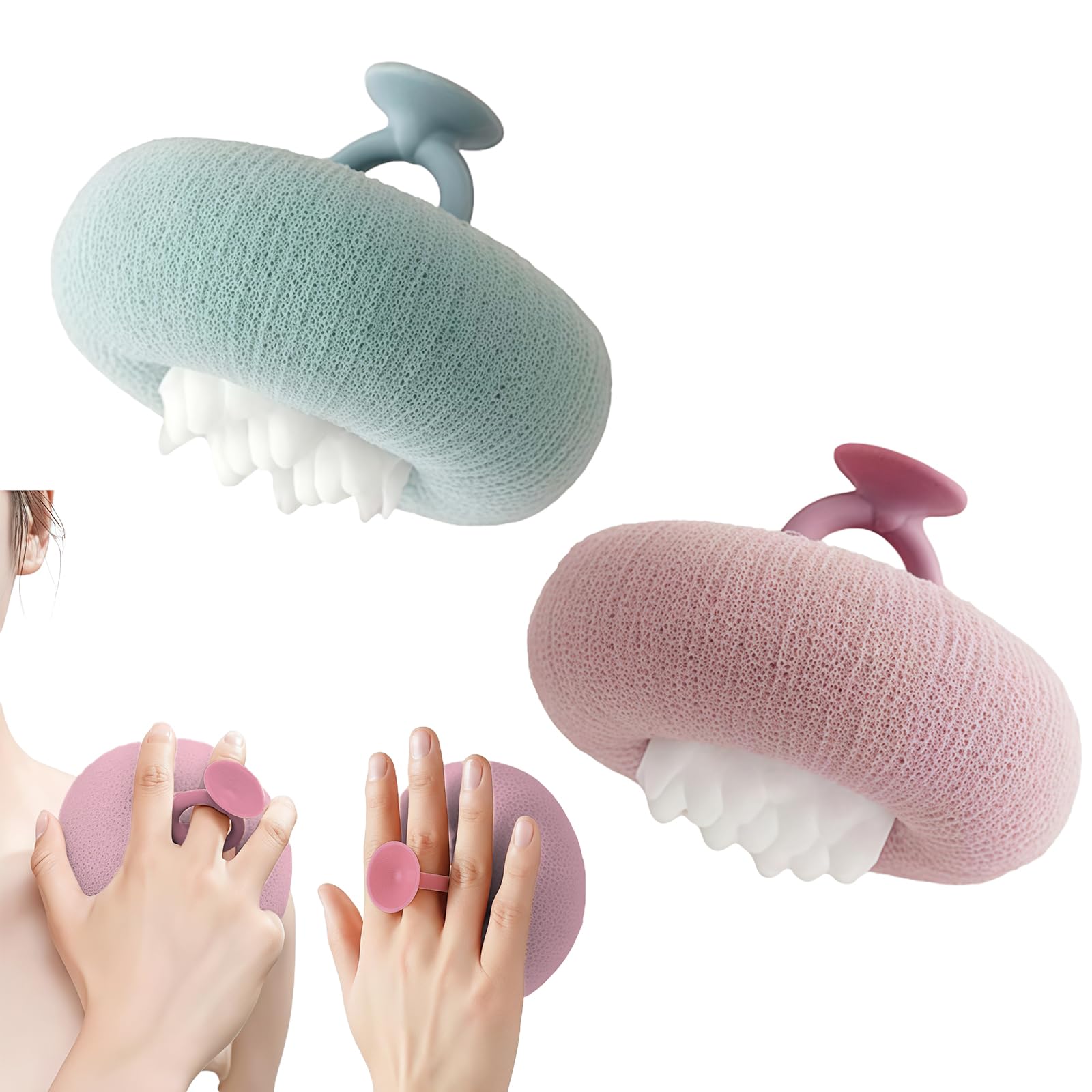AstraGlam Super Soft Sunflower Suction Cup Bath Ball with SPA, 2025 New 2-in-1 Sunflower Bathing Ball with Finger Rings