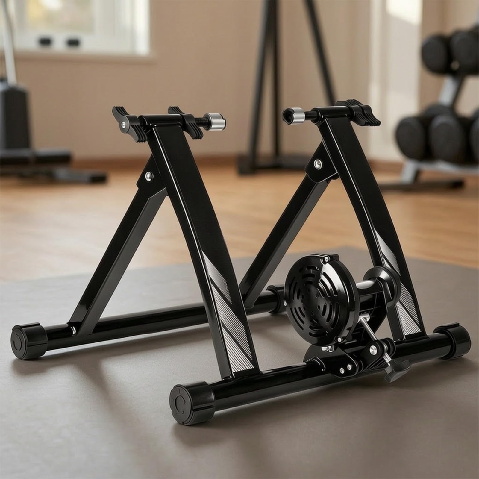 KESOTO Rodillo Entrenamiento Magnético Estructura Triangular Plegable, Silencioso, Entrenador, para Inriores, Ciclistas