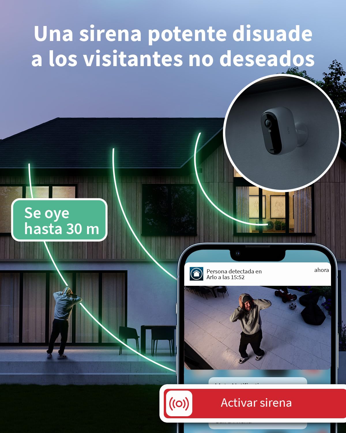 Arlo Essential 2 Camara Vigilancia WiFi Exterior HD, Camara Vigilancia WiFi Interior, Sensor de Movimiento, Alarmas Para Casa, Visión Nocturna En Color, Prueba Arlo Secure Incluida, 3 Cámaras, Blancas