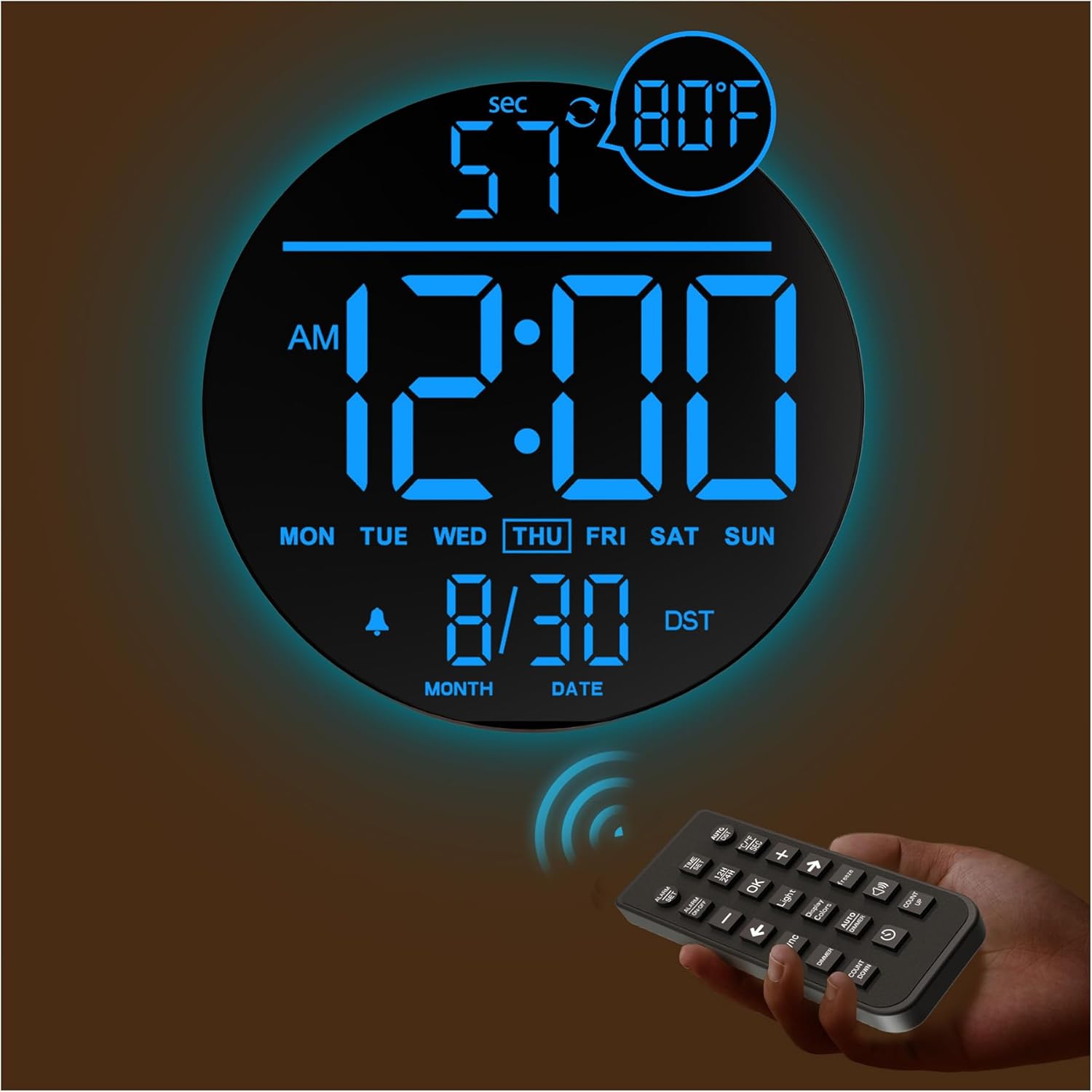 JALL 10″ Giant Digital Wall Clock with Seconds, Alarm Countdown Timer,…