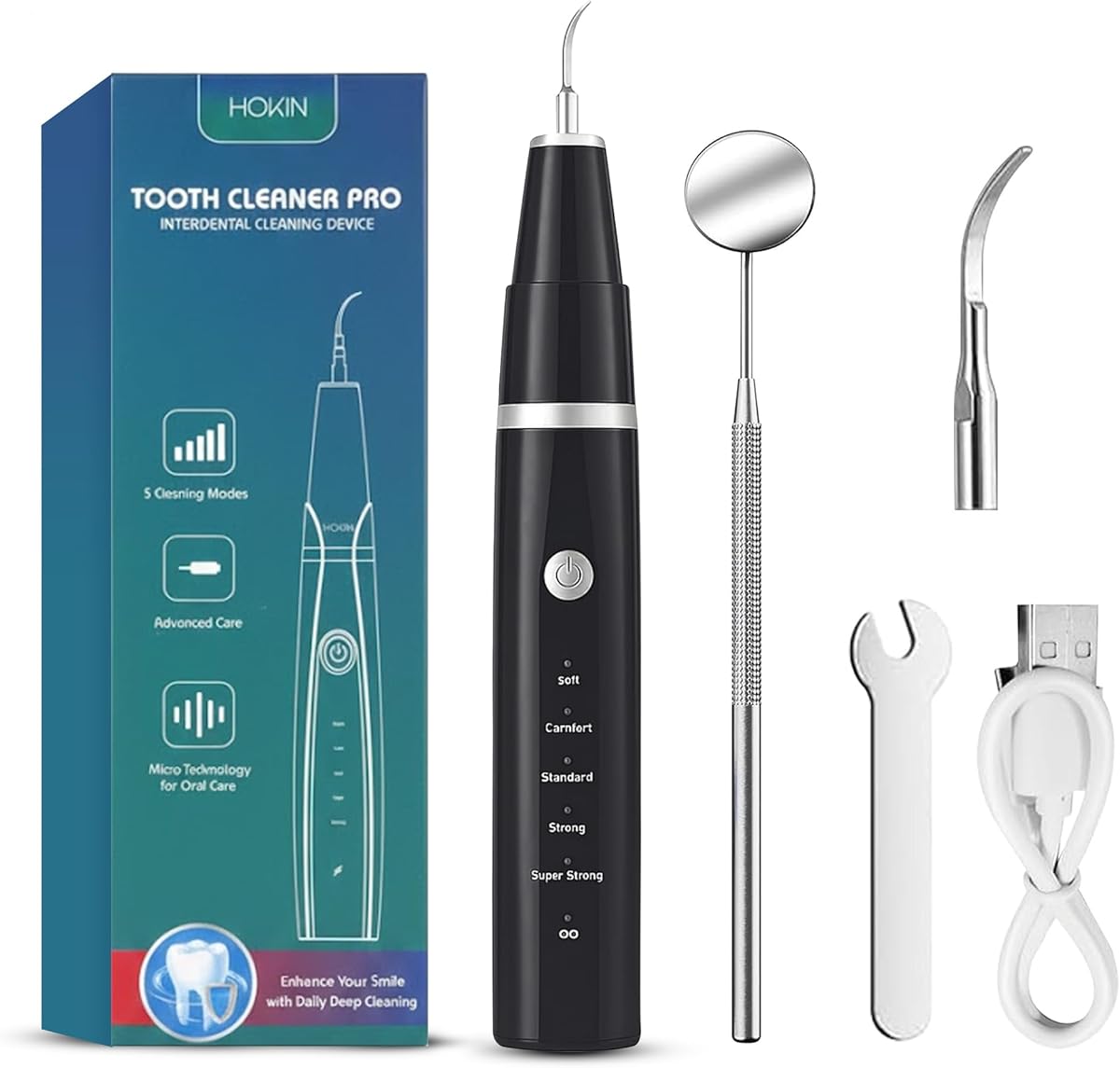 HOKIN Plaque Remover Dental Care Kit Teeth Cleaning Tool Dental Care Kit Tooth Filling Repair Set Stainless Steel Dental Tools for Men Women Kids and Pet Care (Silver and Black)