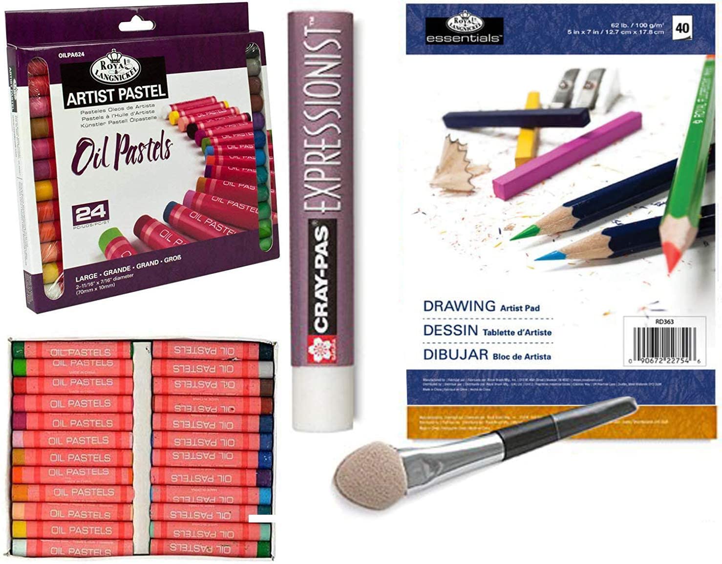 Oil Pastel Kit 25 Colors with Pastel Paper Pad & Applicator smudger