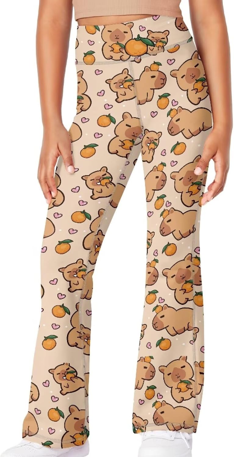 Girls Flare Leggings 5-14T Cute Bell Bottoms for Girl Yoga Pants for Gym