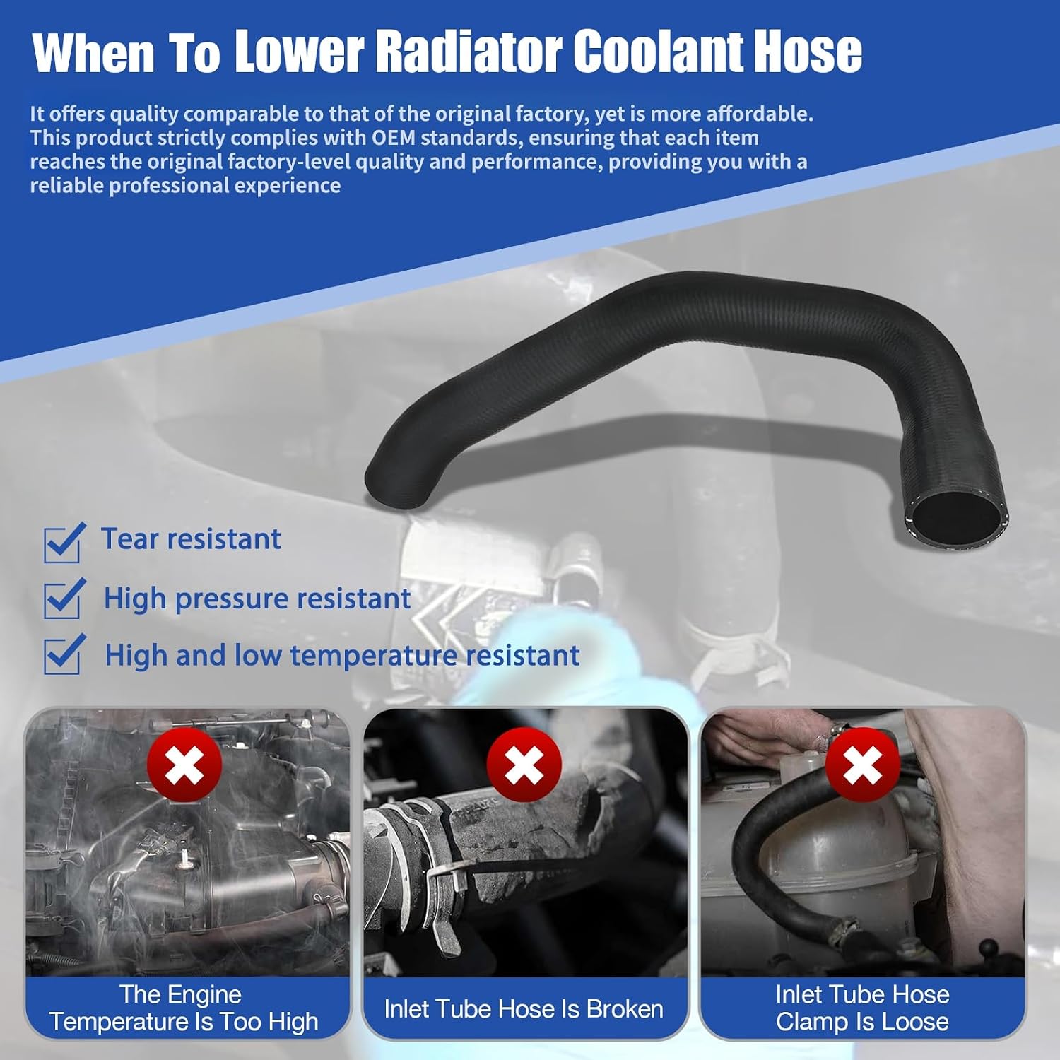 Lower Radiator Coolant Hose compatible with Jeep TJ 4.0L L6 1997-2006