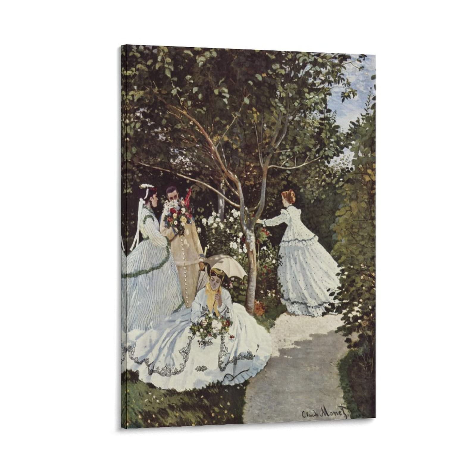 YTPONBCSTUG famous paintings Artwork Canvas Prints Women in The Garden Pictures Paintings on Canvas famous paintings Wall Art Artwork for Living Room Bedroom Home Decorations 08x12inch(20x30cm)