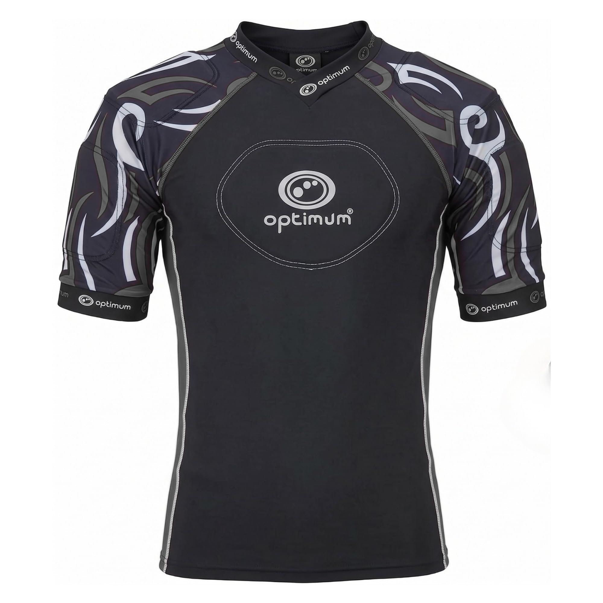 Optimum Word Rugby Approved Razor Top ochronny dla dorosłych i dzieci – lekka koszulka unisex z wyściółką EVA do rugby, oddychająca lycra, kompresyjny krój