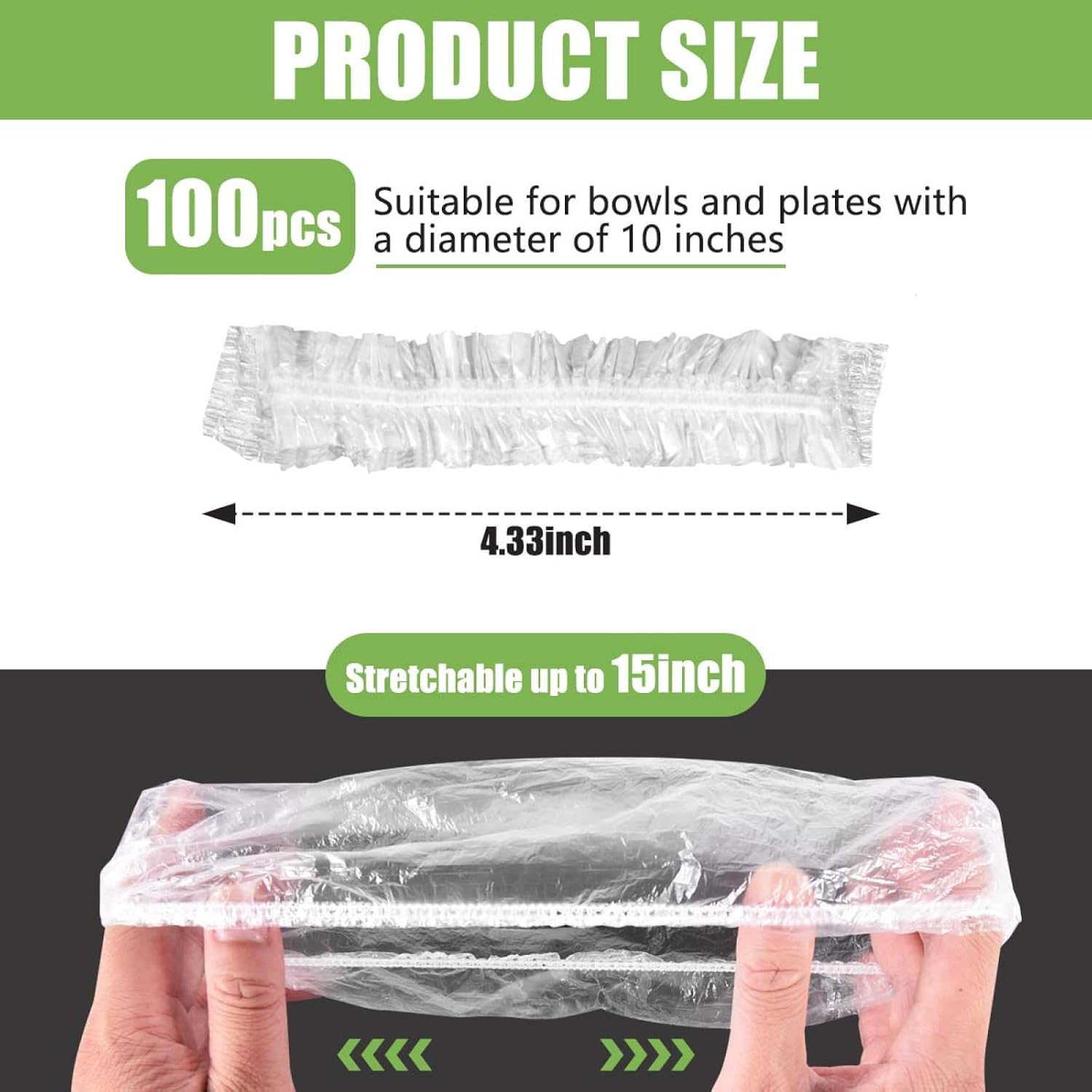 100 Pcs Plastic Bowl Covers Wrap Bread Proofing Elastic Plate Covers Outdoor Food Fresh Keeping Bags Shower Cap for Food Sourdough Bread Baking Rising