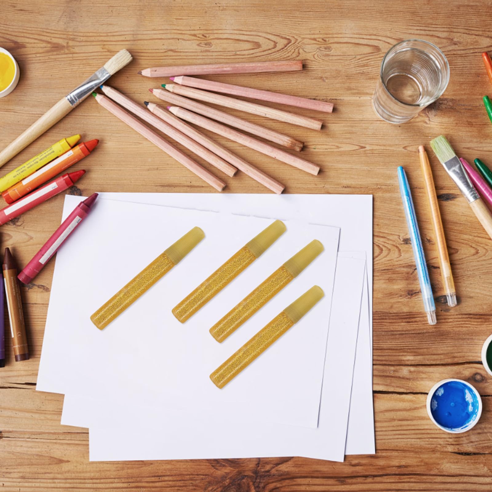 Gold Glitzerkleberstifte für Kinder 50 Stück für Bastelprojekte
