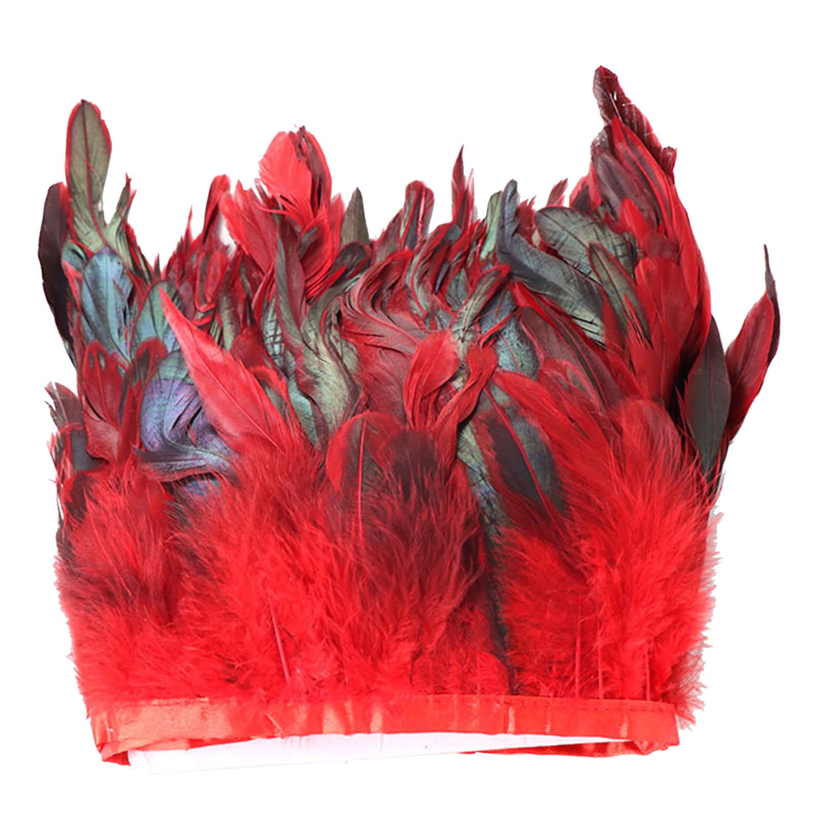 Tsophreniq Natural Rooster Feather Fringe Trim 1 Yard Sewing Decorations for Clothing Accessories Craft Fringe