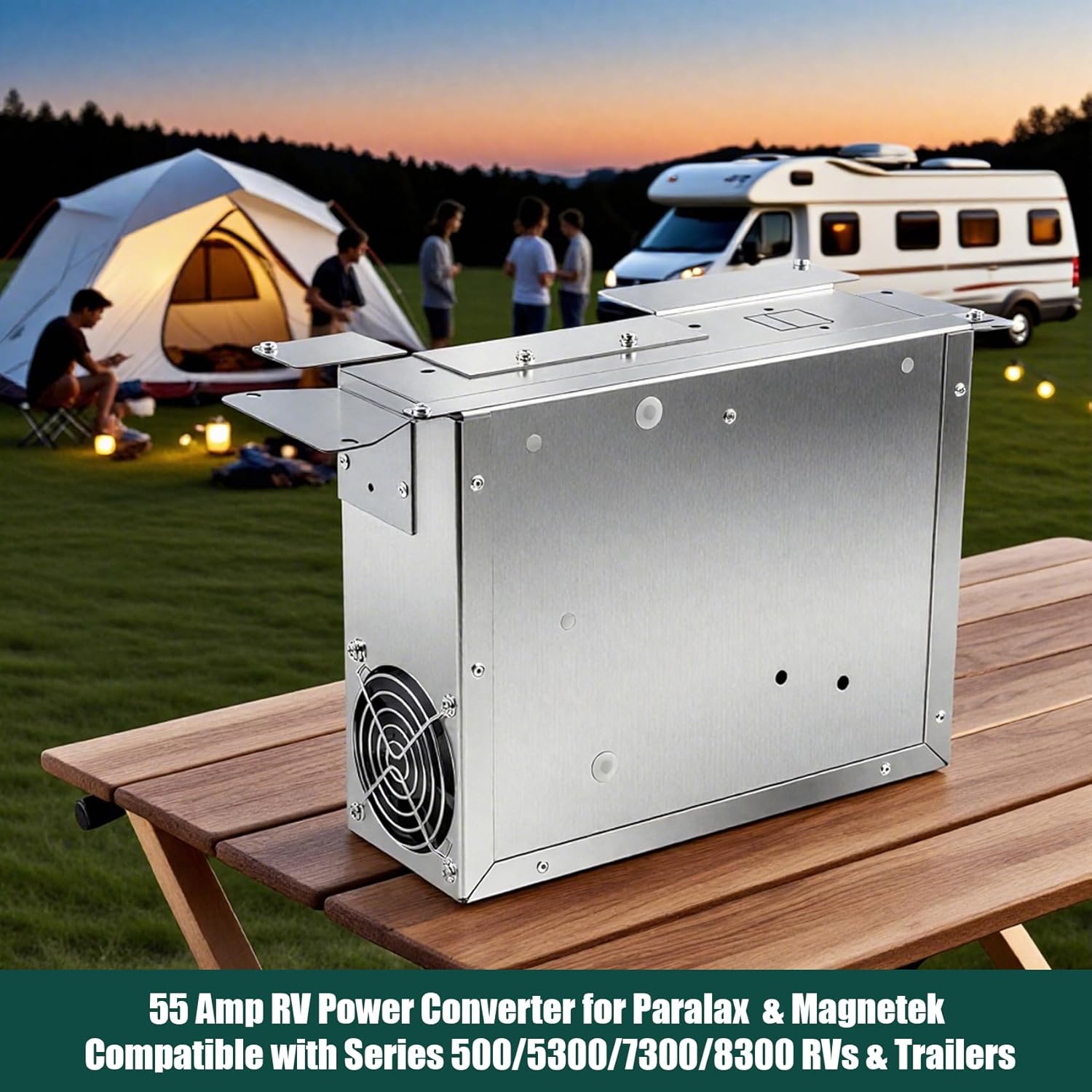 55 Amp RV Power Converter Charger Replacement 3 Stage Power Converter for Series 55RU 500 8300 7300 7355 5300 8345 6345 Suitable for Camper RV Trailer Built in Battery Charger