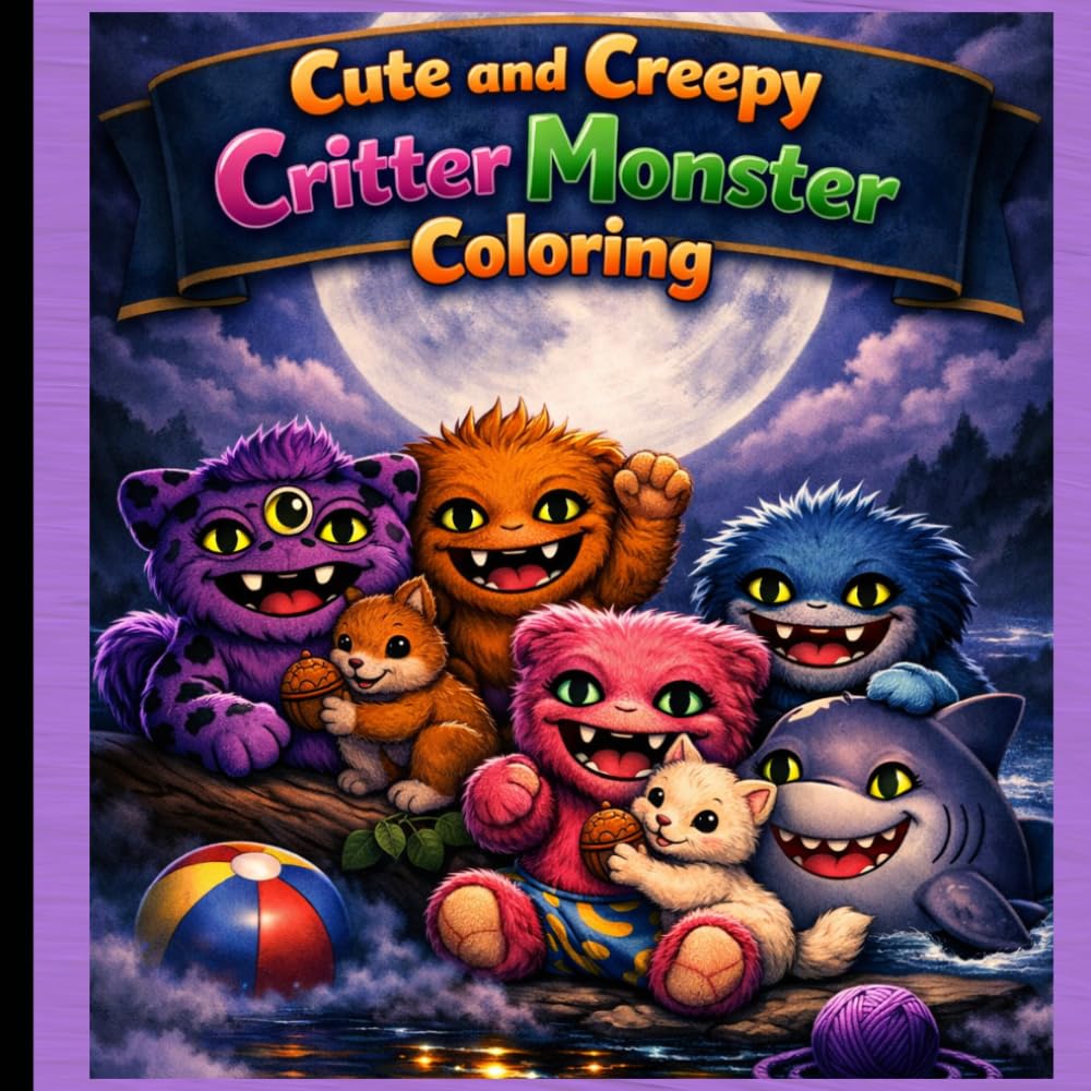 Cute and Creepy Critter Monster Coloring: Cute & Creepy Critters: A Coloring Adventure for Kids and Collectors