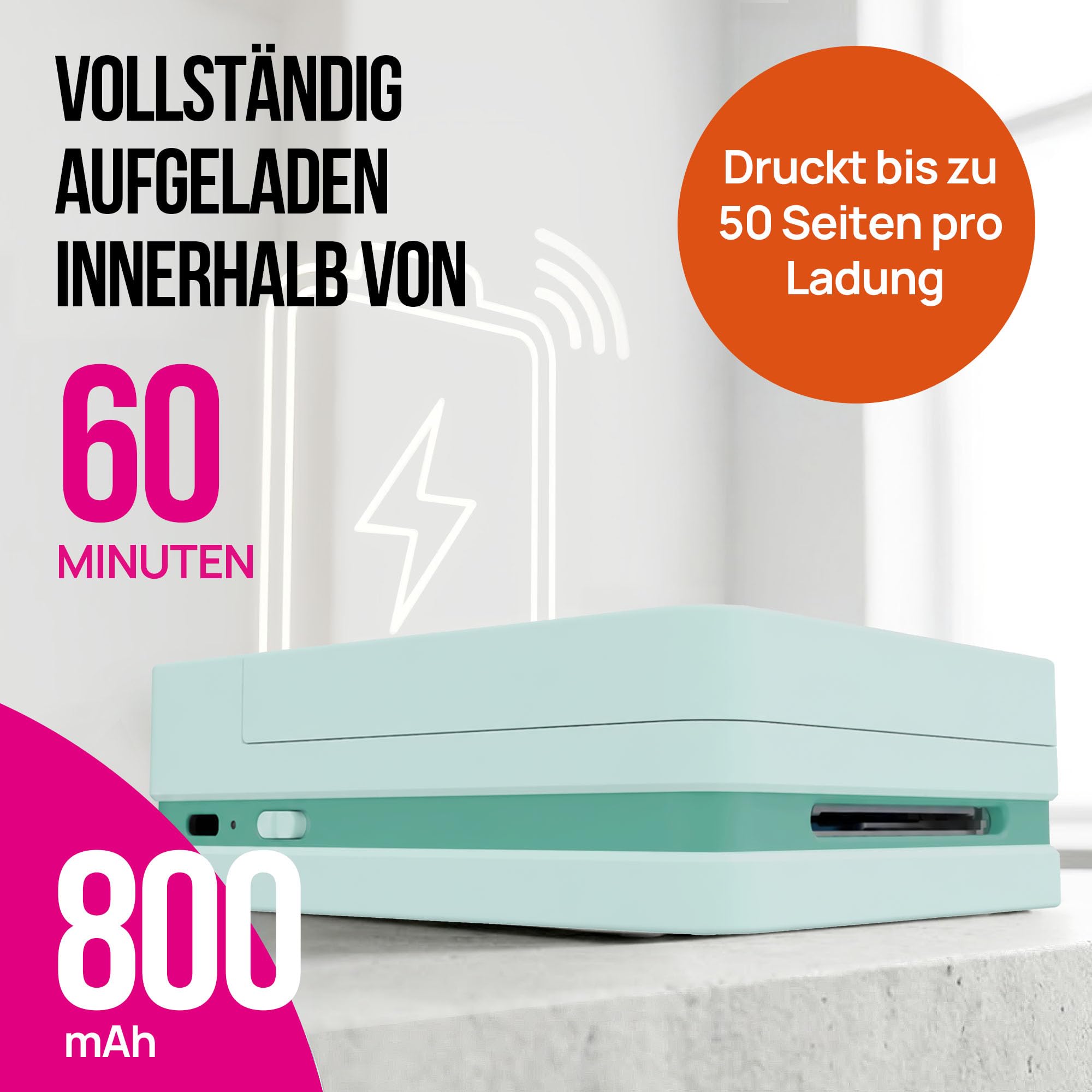 Nelko Fotodrucker PP01 Farbe Tragbarer Mini Fotodrucker, Grün