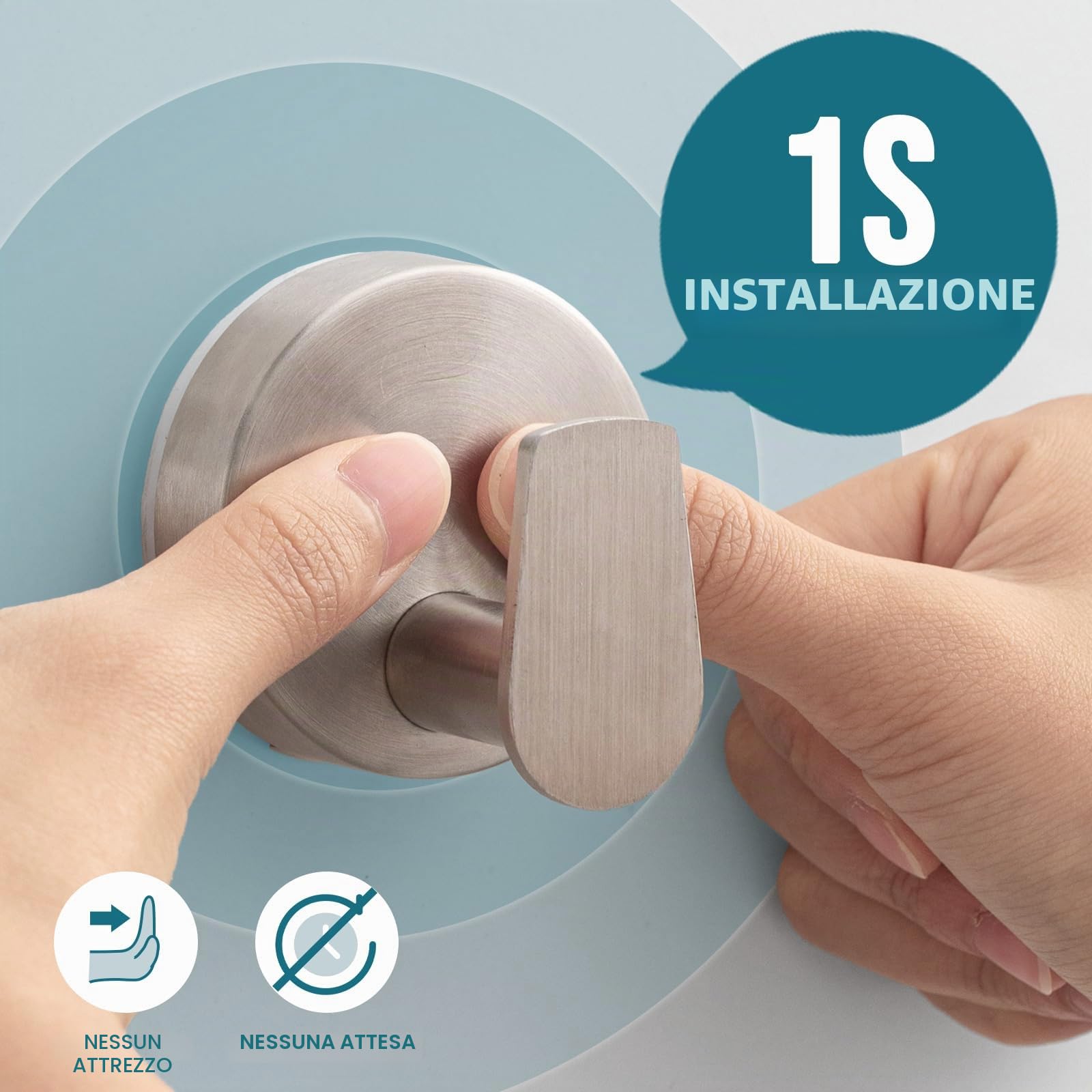 TAILI Ganci per asciugamani da bagno con ventose senza foratura, in acciaio inossidabile, riutilizzabili, ganci per doccia e bagno, impermeabili, resistenti, ganci rimovibili per doccia, cucina