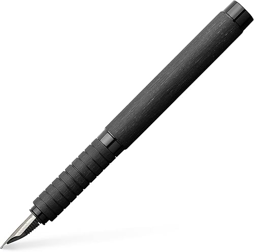 Faber-Castell Essentio - Pluma estilográfica de aluminio, punta mediana con tinta negra, instrumentos de escritura fina