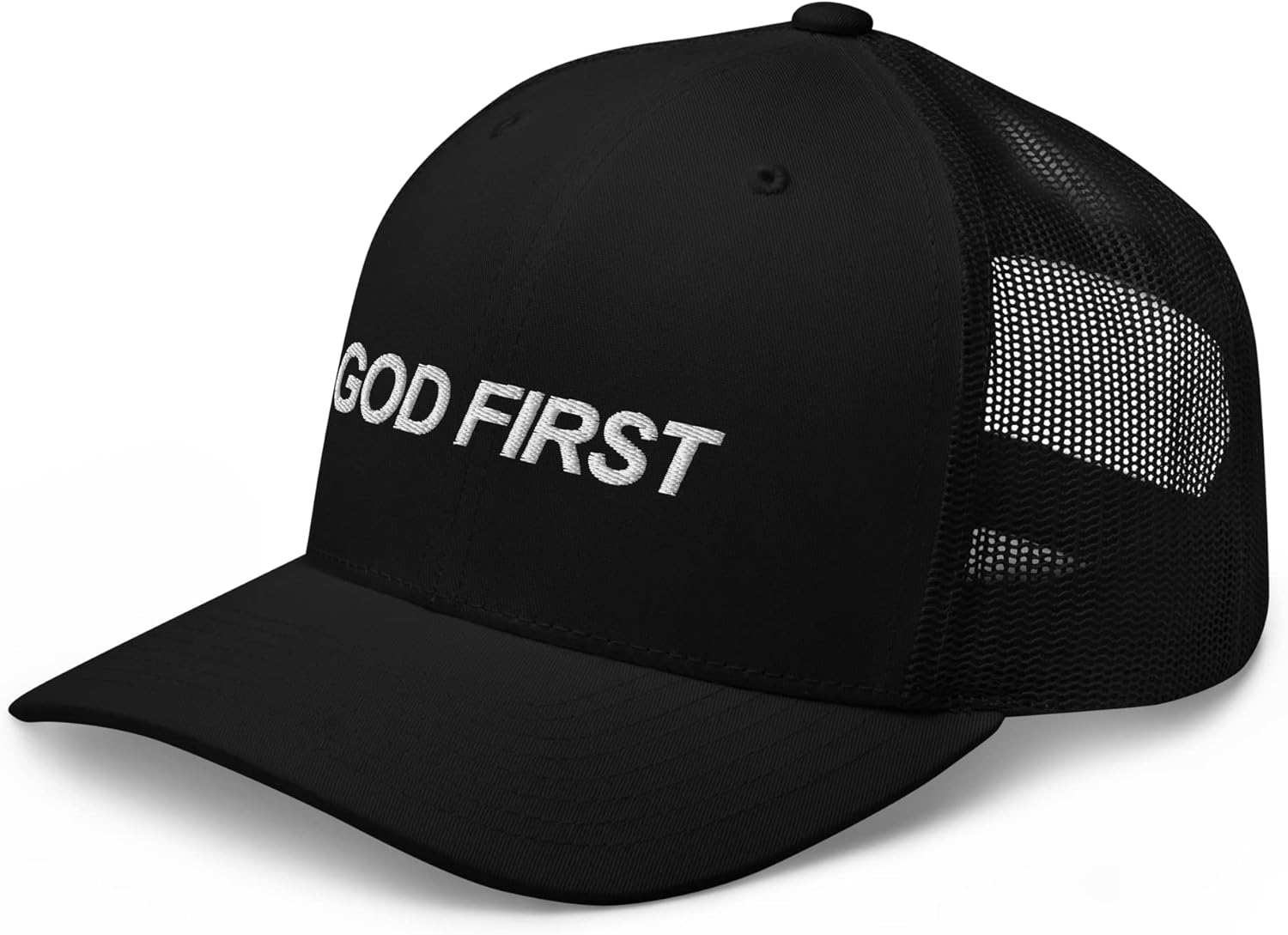 HatKings God First Trucker Hat Embroidered Baseball Cap