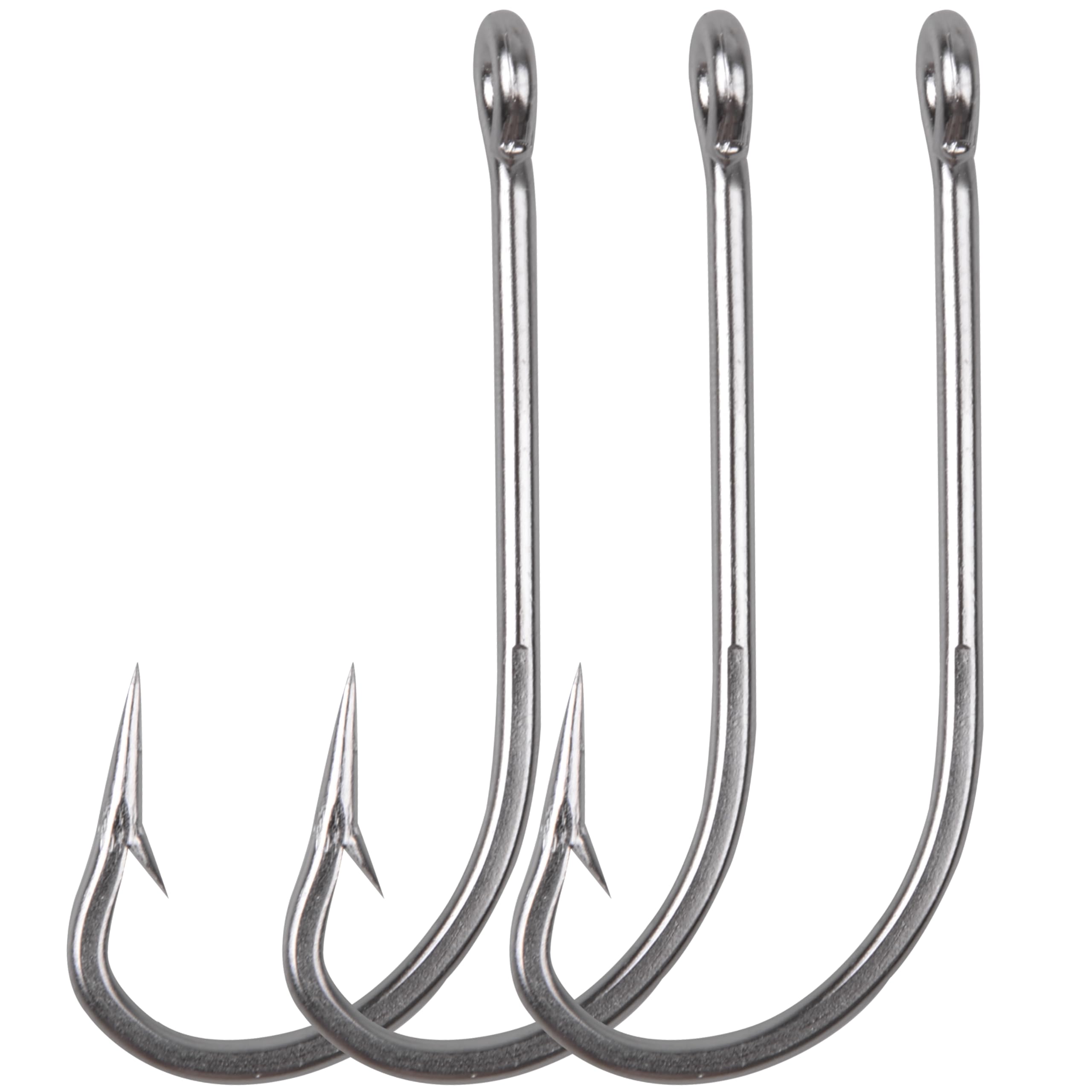 Fishing Hooks Saltwater Long Shank Hooks-50pcs O'shaughnessy Stainless Steel Hooks Forged Hooks Fishing J Hooks for Saltwater Freshwater Fishing Size 1/0-10/0