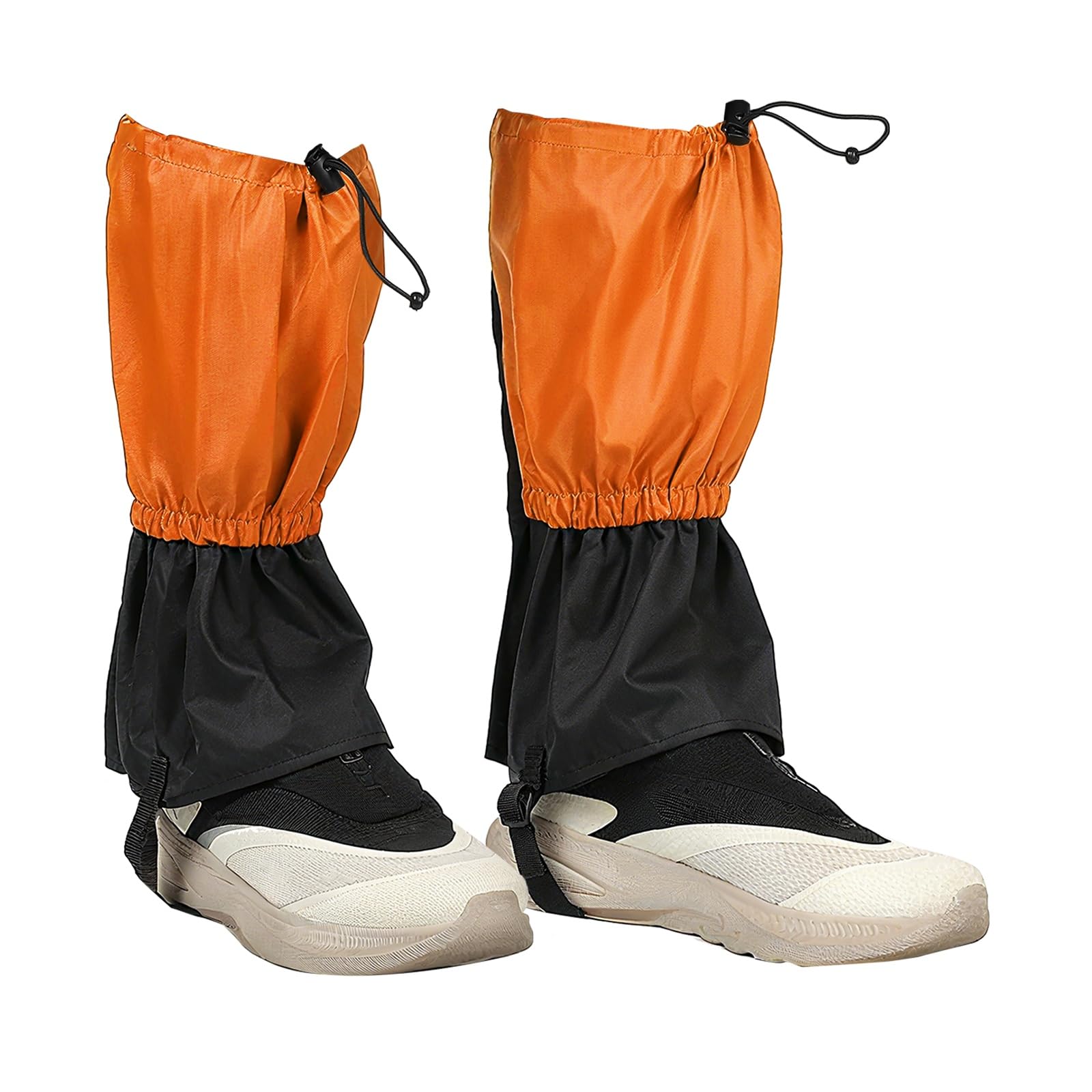 YELARXI Leg Gaiters, Snow Gaiters for Hiking Waterproof Adjustable Lightweight Snow Boot Guards with Foot Strap -Fitting for (Snowshoeing/Hiking/Hunting/Climbing), 14" & Orange โ image 1