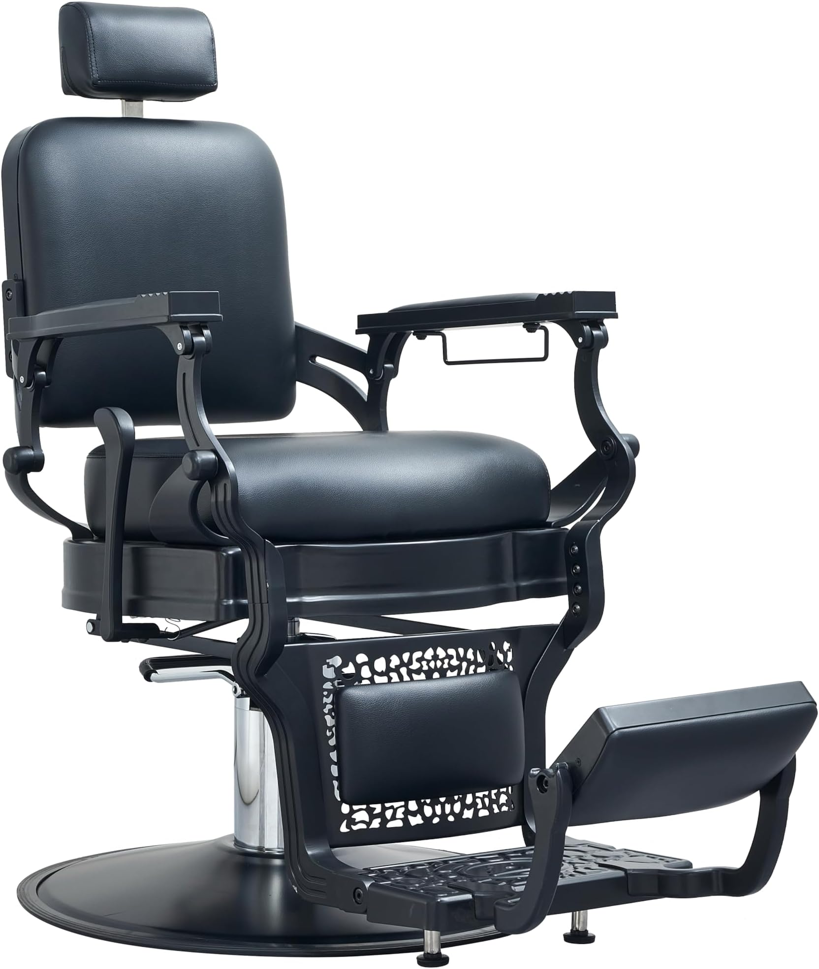 Vintage Barber Chair for Hair Stylist, Heavy Duty Barber Chair for Barbershop, Reclining Hair Salon Chair, Classic Tattoo Massage Beauty Spa Salon Equipment