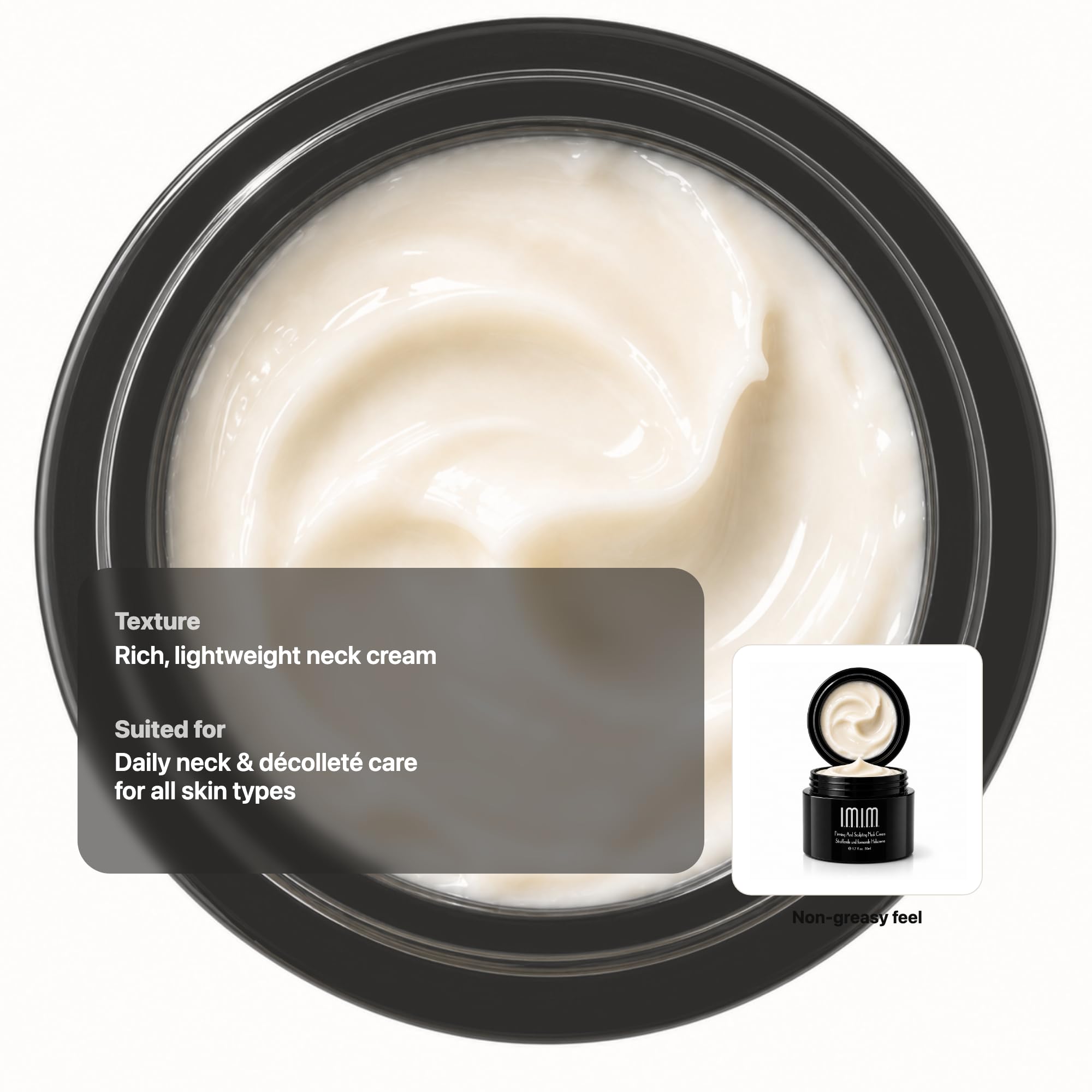 IMIM Crema Collo Rassodante e Modellante 50ml – Crema Antietà Avanzata Effetto Lifting con Tripeptide-1, Pentapeptide-4 e Esapeptide-8 – Idratante Antirughe per Collo e Décolleté