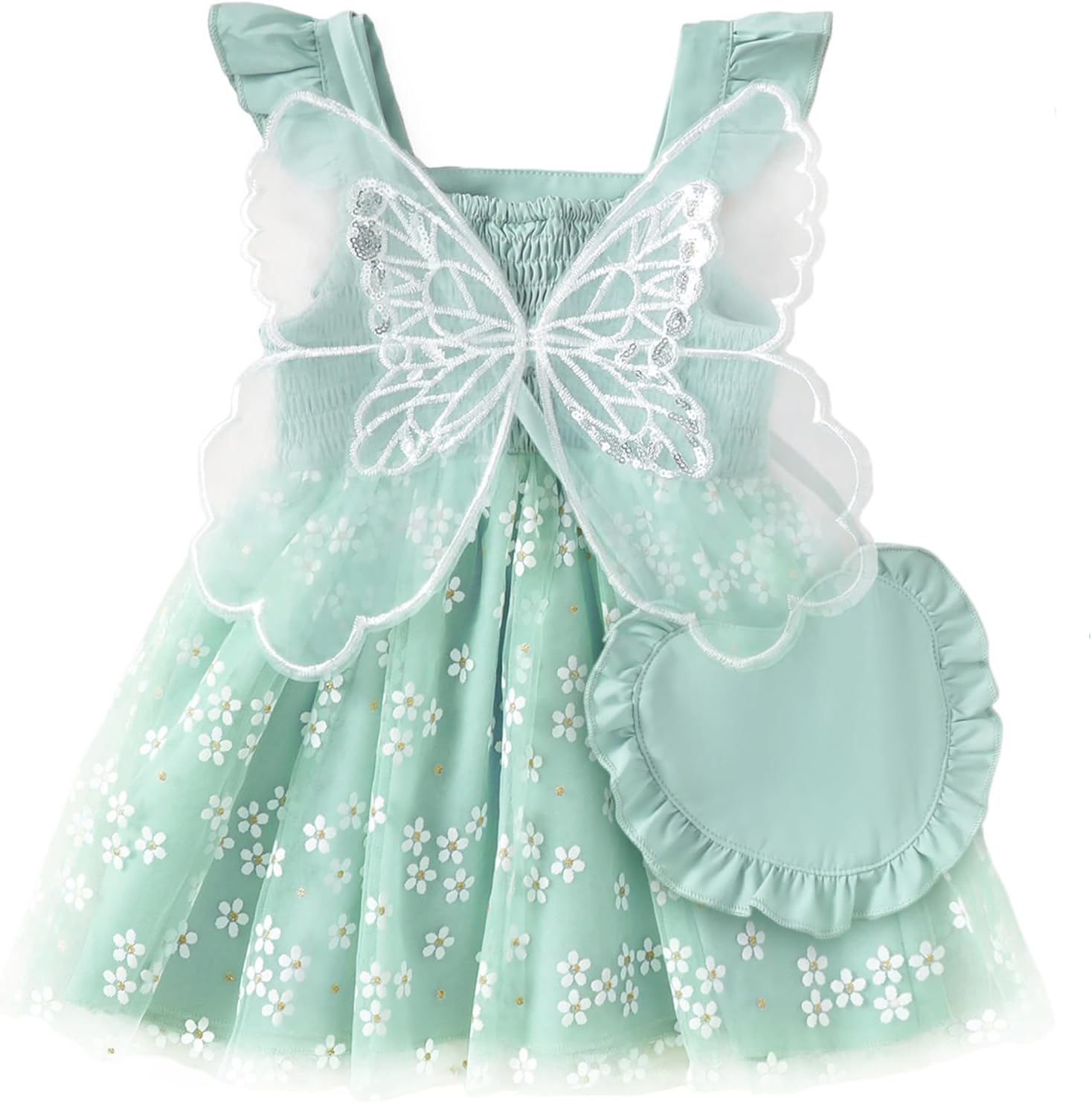 Kucnuzki Baby Girl Clothes Toddler Girls Summer Fairy Tulle Dress Ruffle Fly Sleeve Casual Sundress Cute Outfit for Kids