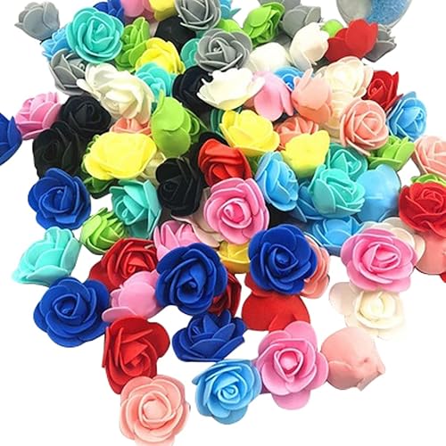 Miniatura 2 de ECYC 500 cabezas de rosas artificiales de 1.18 pulgadas, cabezas de rosas de espuma, sin tallo, para manualidades, hogar, boda, fiesta, decoración,