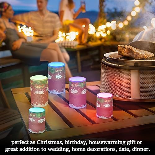 Vista 266 de Velas parpadeantes sin llama, velas LED moradas de mariposa lavanda con temporizador remoto, juego de 2 velas a pilas para San Valentín, boda