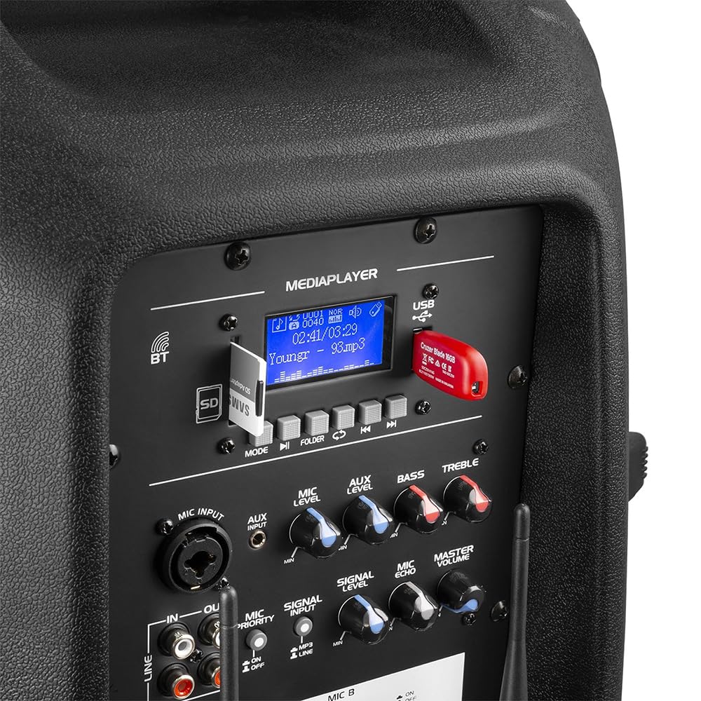 Mobiele geluidsinstallatie - Vonyx Verve46 - Bluetooth speaker met twee draadloze microfoons - 1000W
