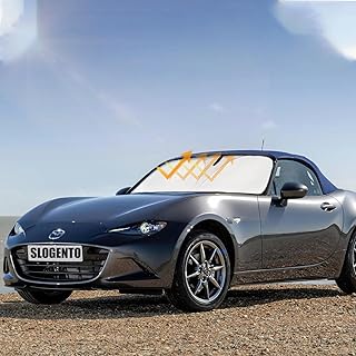 Sun Shade for Miata MX-5 Windshield Sunshade Front Window Shield Custom Fit Mazda Miata MX-5 Miata Coupe 2025 2024 2023 2022 2021-2016 Rf Grand Touring Accessories Sun Visor Protector Block UV Ray