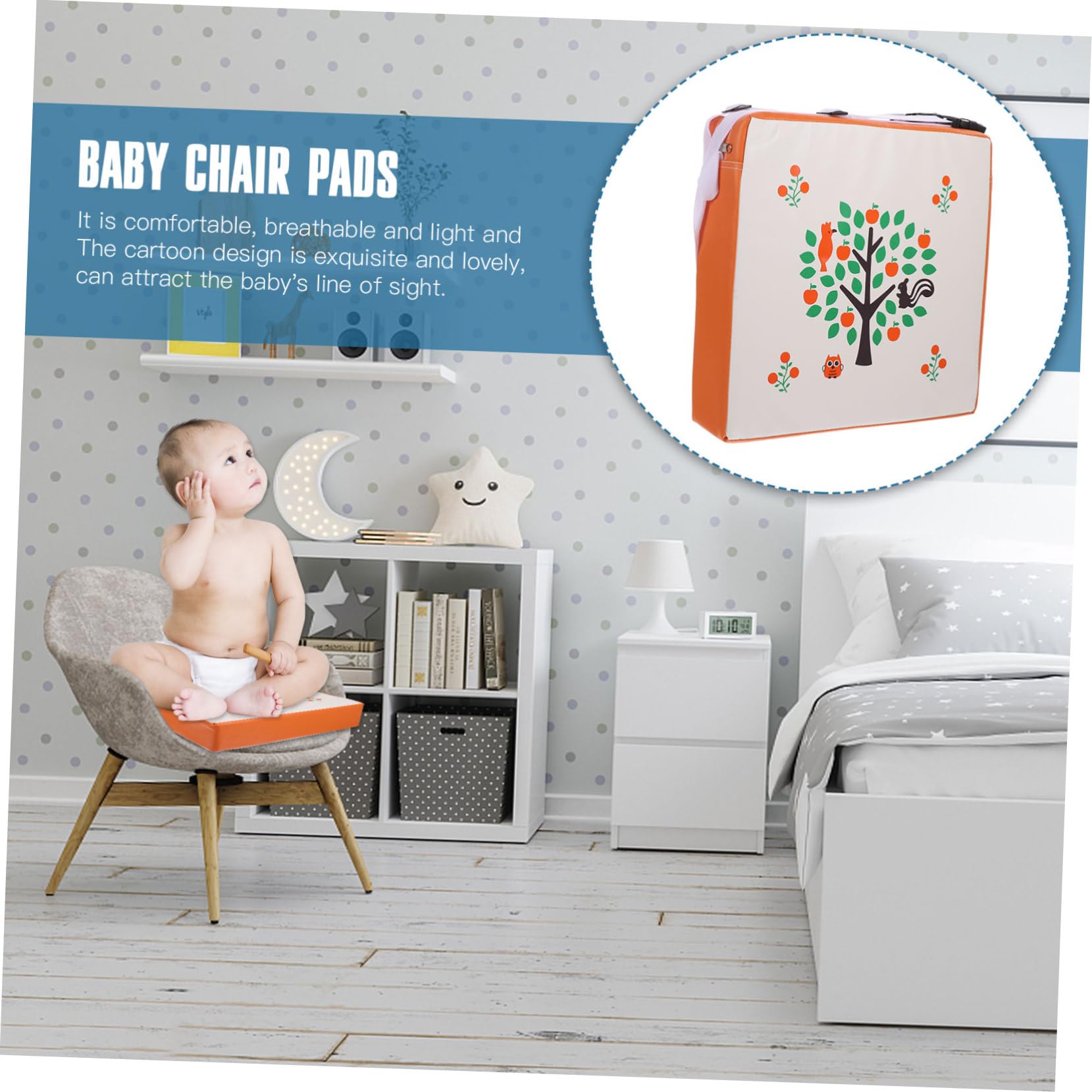 1 Pc Almohadilla De Refuerzo Cojín Elevador De Coche Cojín Elevador Para Niños Cojín Elevador De Comedor Cojines Para Silla De Bebe Silla Creciente Cojín Bebé Patrón De Árbol Mesa