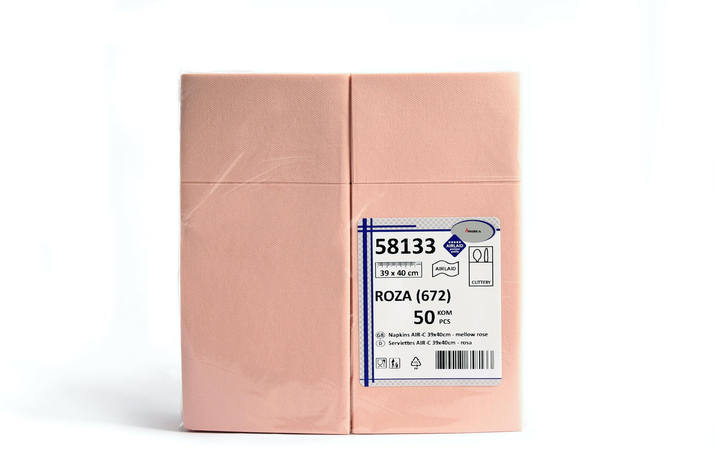 AROBA 1000 x Airlaid serwetki na sztućce (różowe, 39 x 40 cm) – wysokiej jakości torby na serwetki – gotowe złożone kieszenie na sztućce – serwetki Airlaid przypominające tkaninę